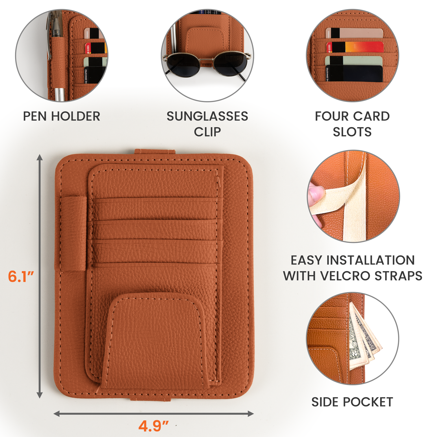 Drive Safe, Papa We Love You! - Personalized Leather Car Visor Organizer