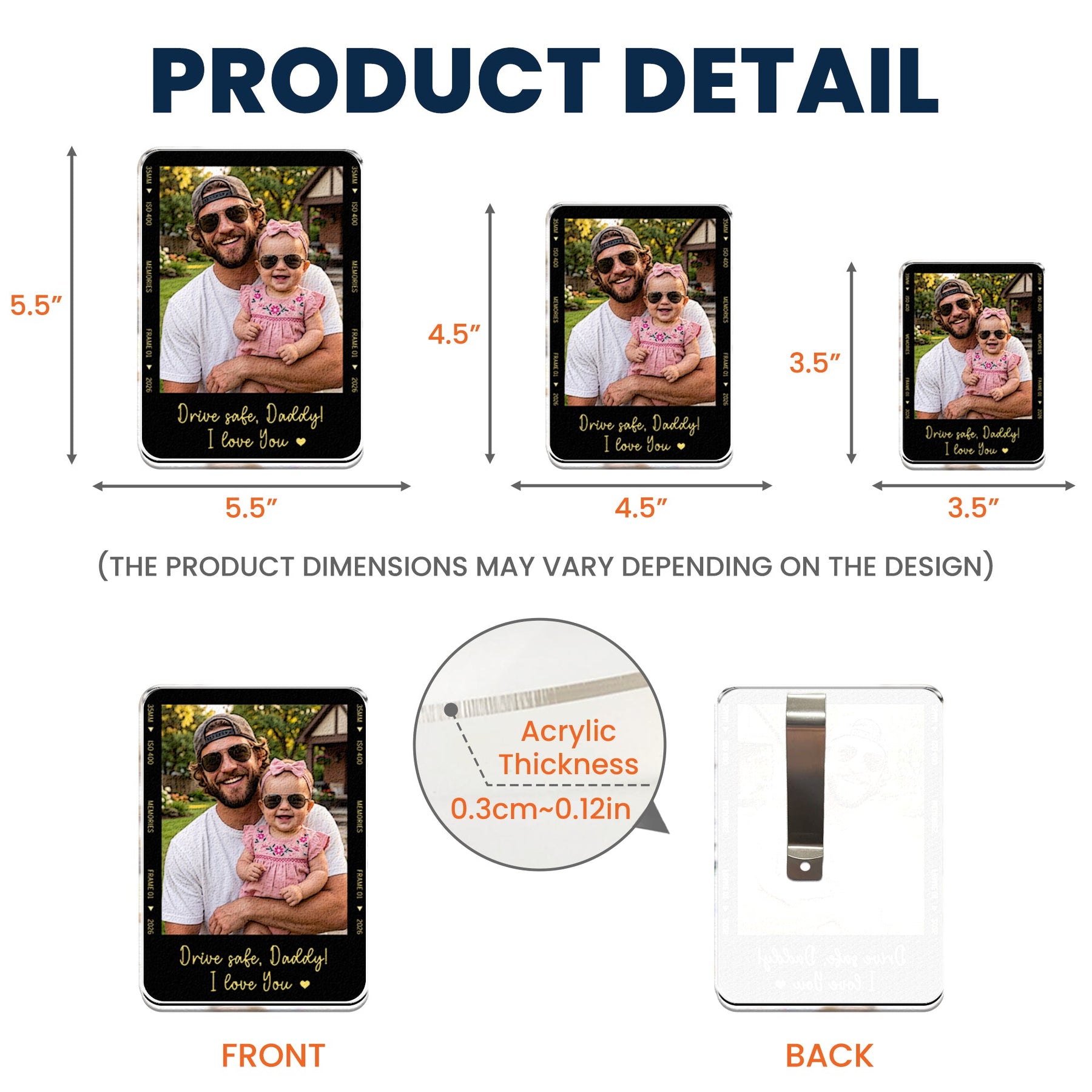 Drive Safe Daddy Father's Day Gift For Husband, Dad, New Dad Gift - Personalized Car Visor Clip