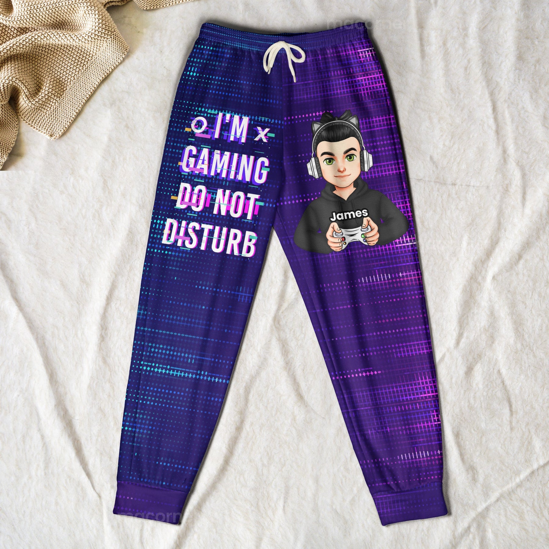 Eat Sleep Game Repeat - Personalized Sweatpants, Lounge Pants With Pockets