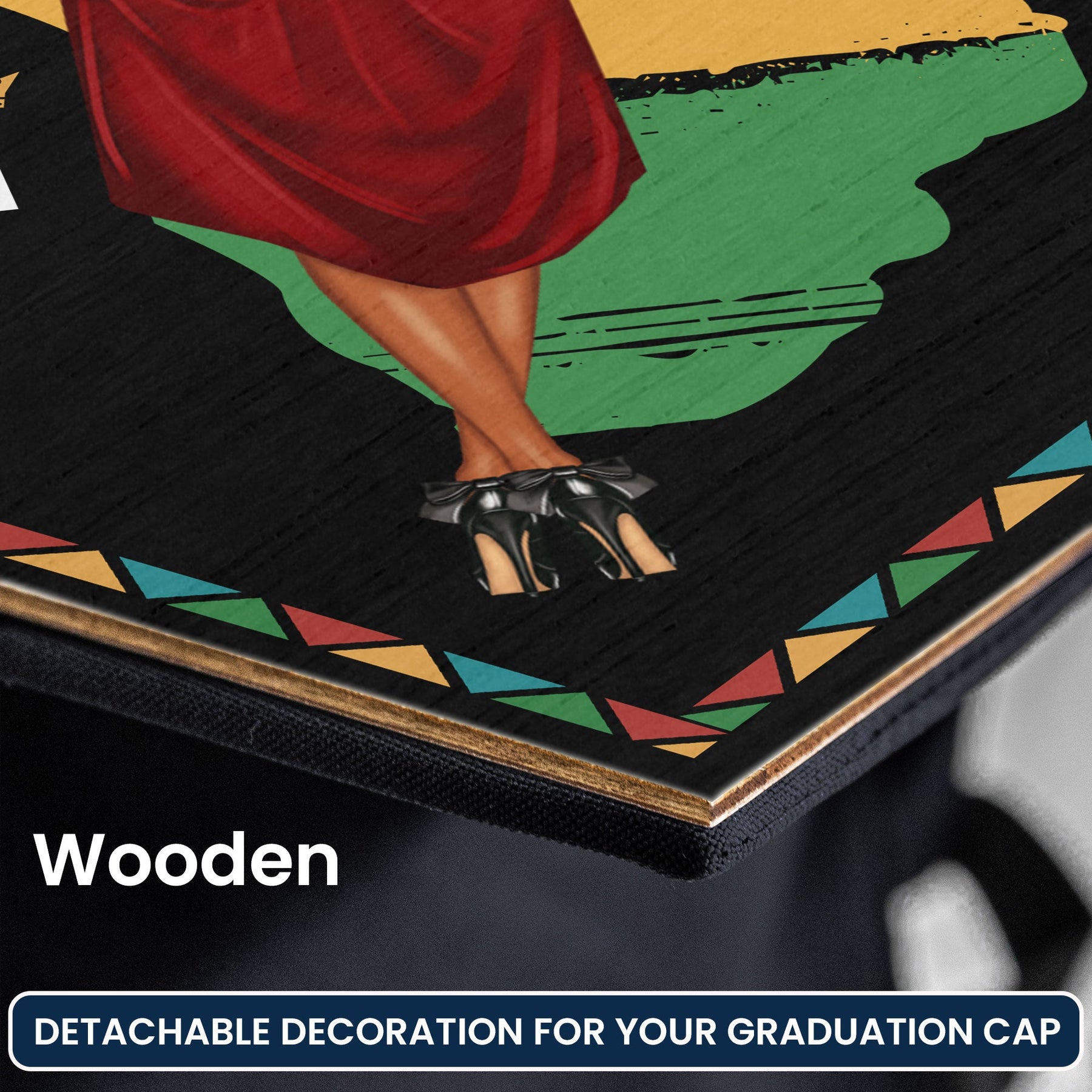 Educated Dope Black King Queen - Personalized Graduation Cap Topper
