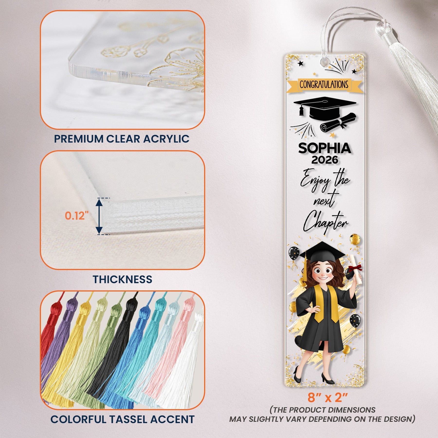 Enjoy The Next Chapter - Custom Acrylic Bookmark