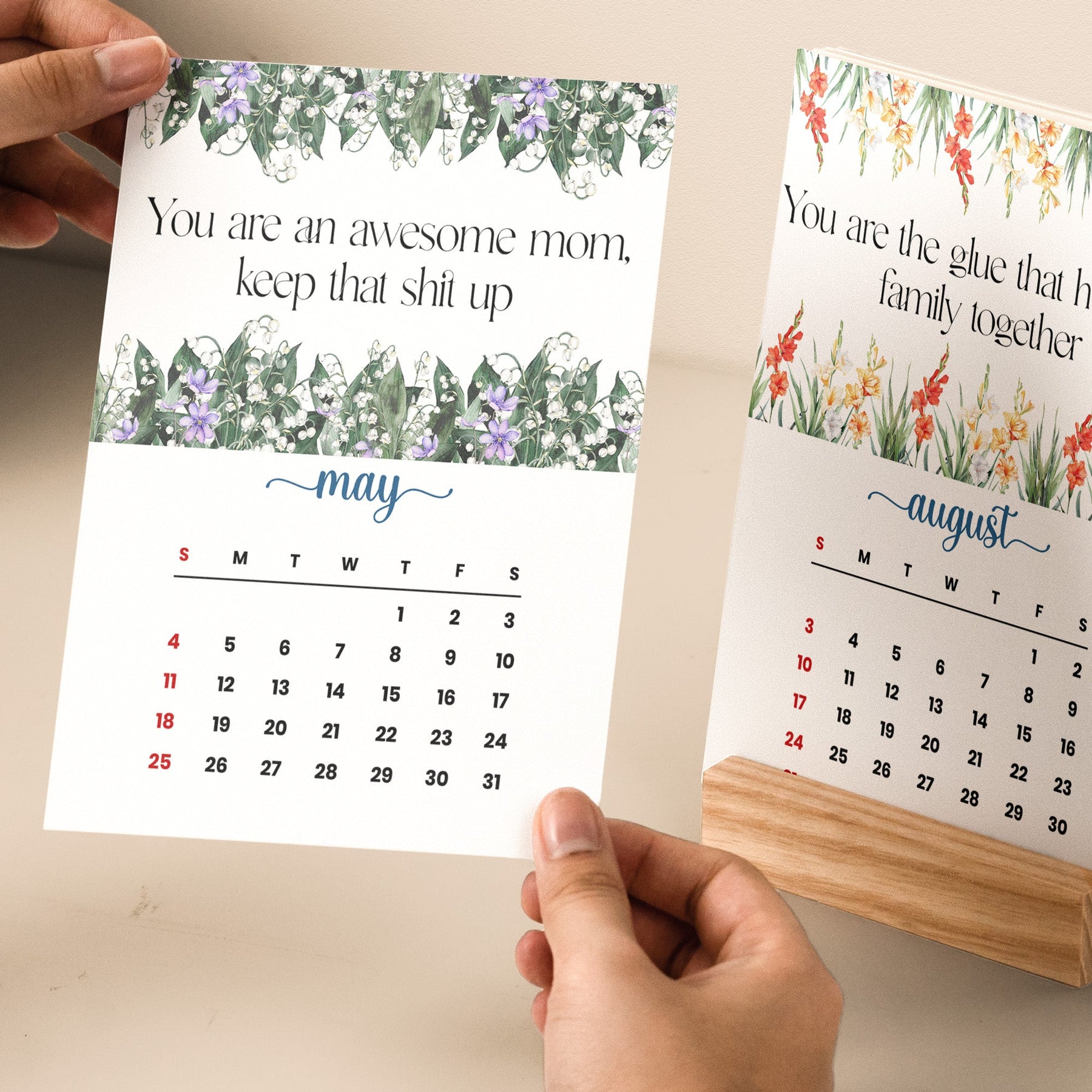 Everything We Are Because Of You - Personalized Photo Easel Calendar
