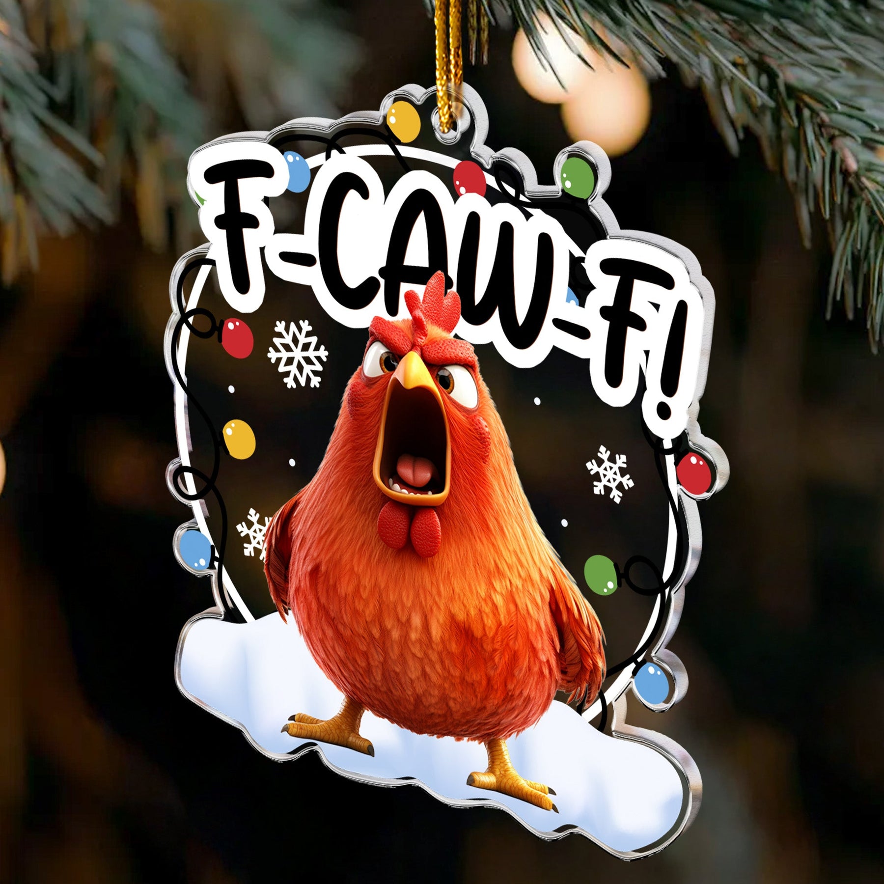 F-Caw-F Funny Ornament Exchange Gifts Silly Bulk Gift For Coworkers - Personalized Acrylic Ornament