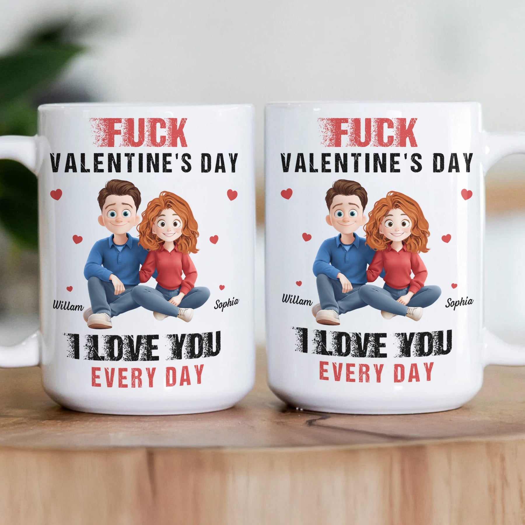 F Valentine's Day I Love You Every Day New Version Gift For Him, Her - Personalized Mug