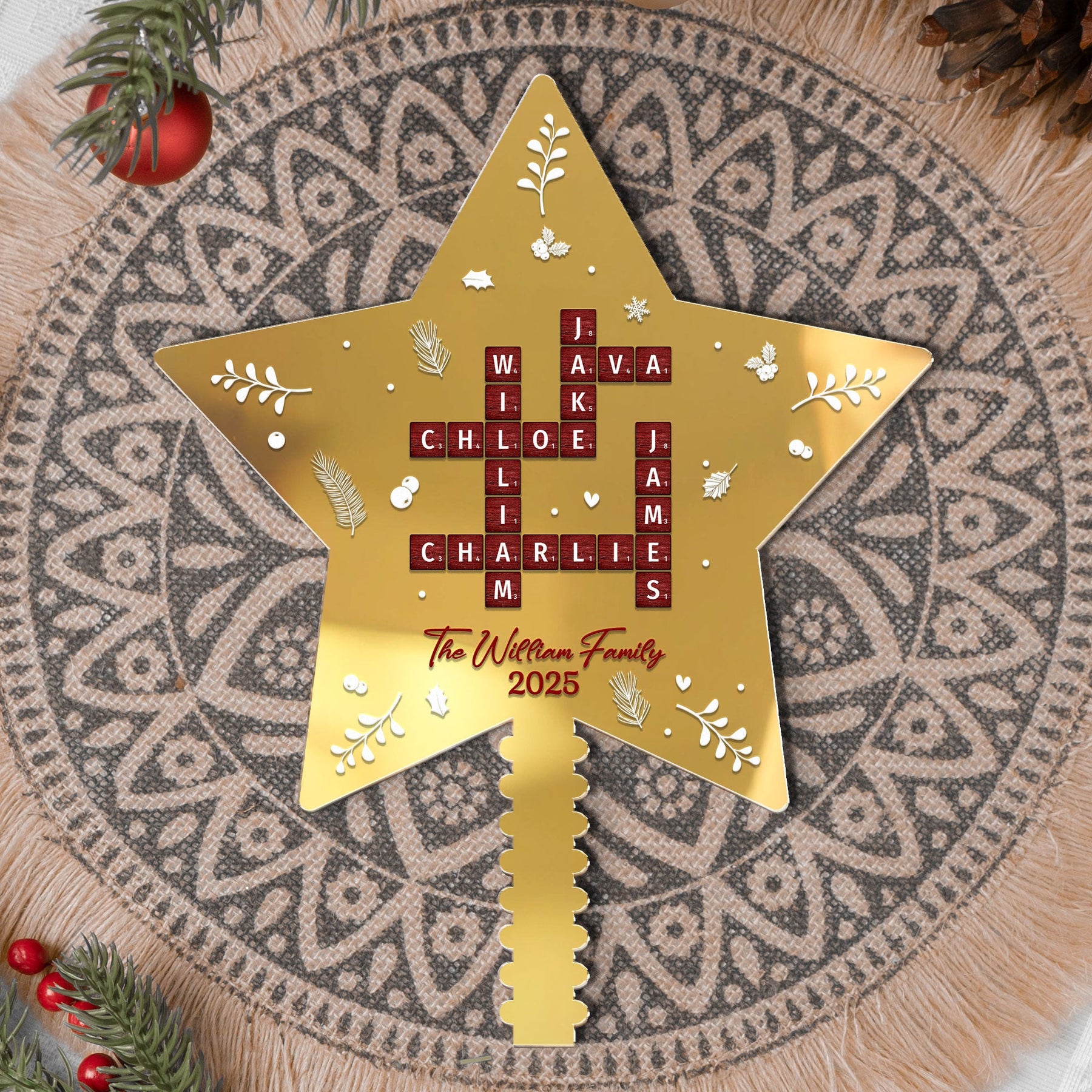 Family Name Scrabble - Personalized Christmas Tree Topper