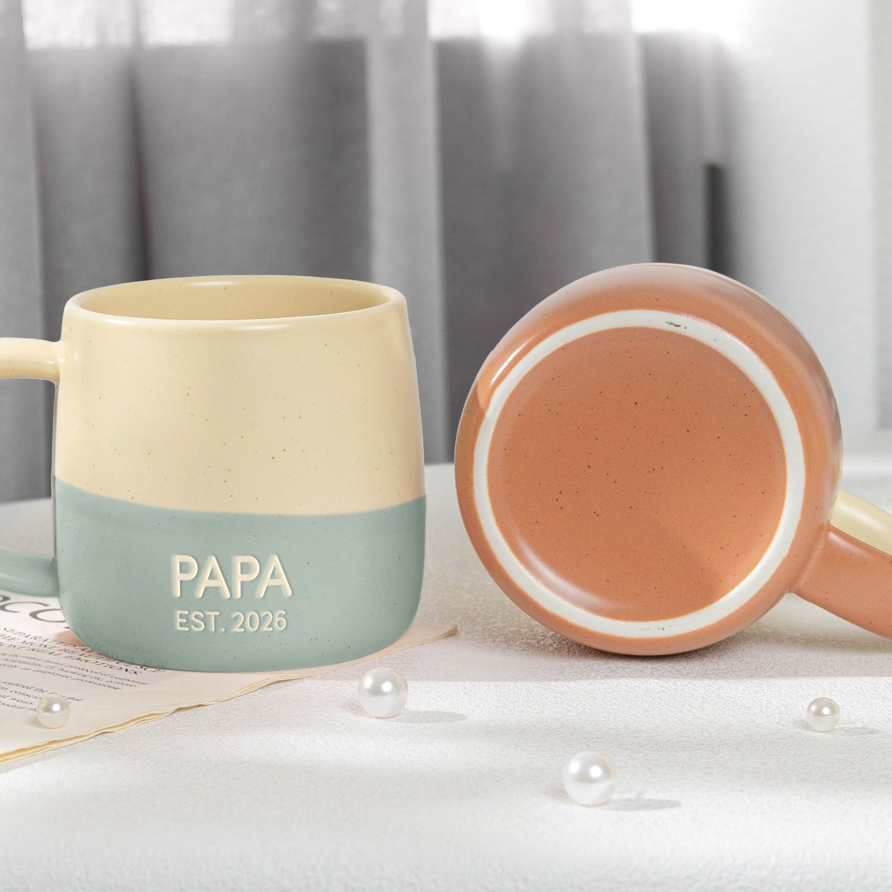 Family Name & Est Date Mug Mother's Day Father's Day Gift - Personalized Two-Tone Mug