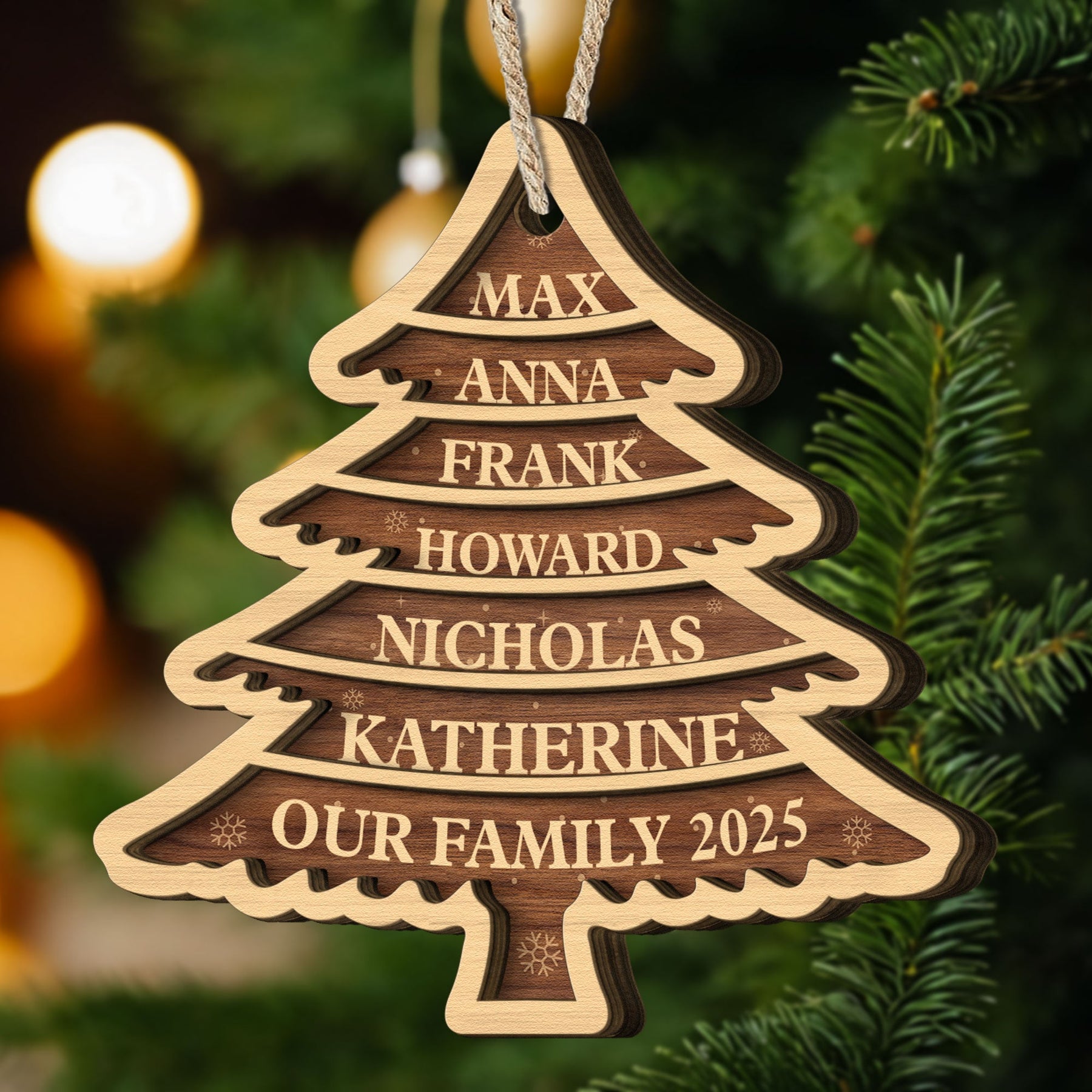 Family Tree 2026 - Personalized Wooden Ornament