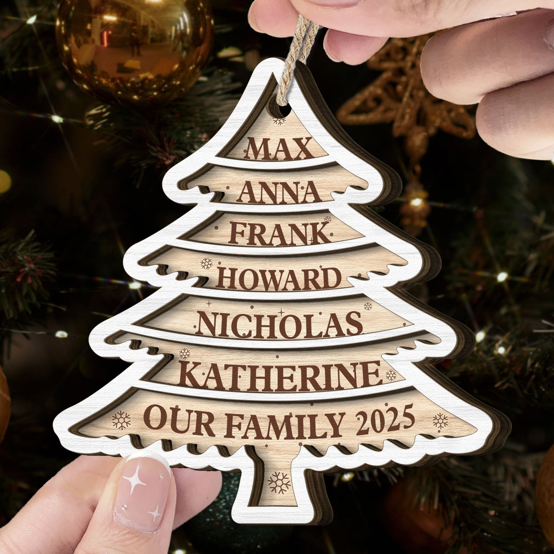 Family Tree 2026 - Personalized Wooden Ornament