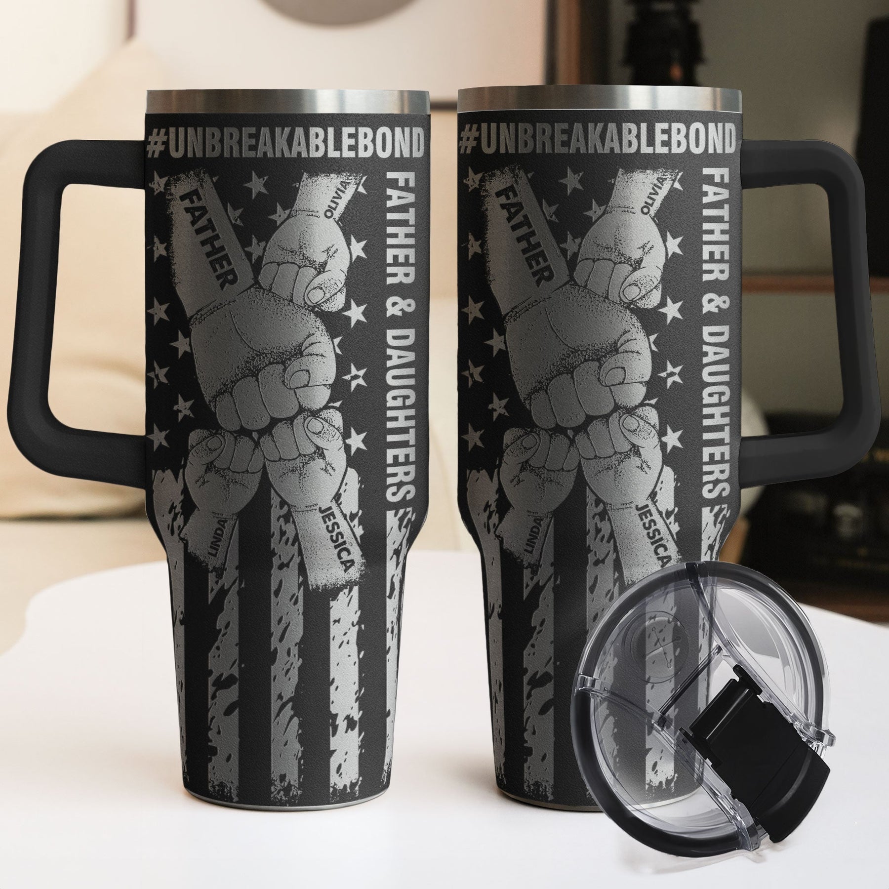 Father And Sons/Daughters #Unbreakablebond - Personalized Engraved 40oz Tumbler