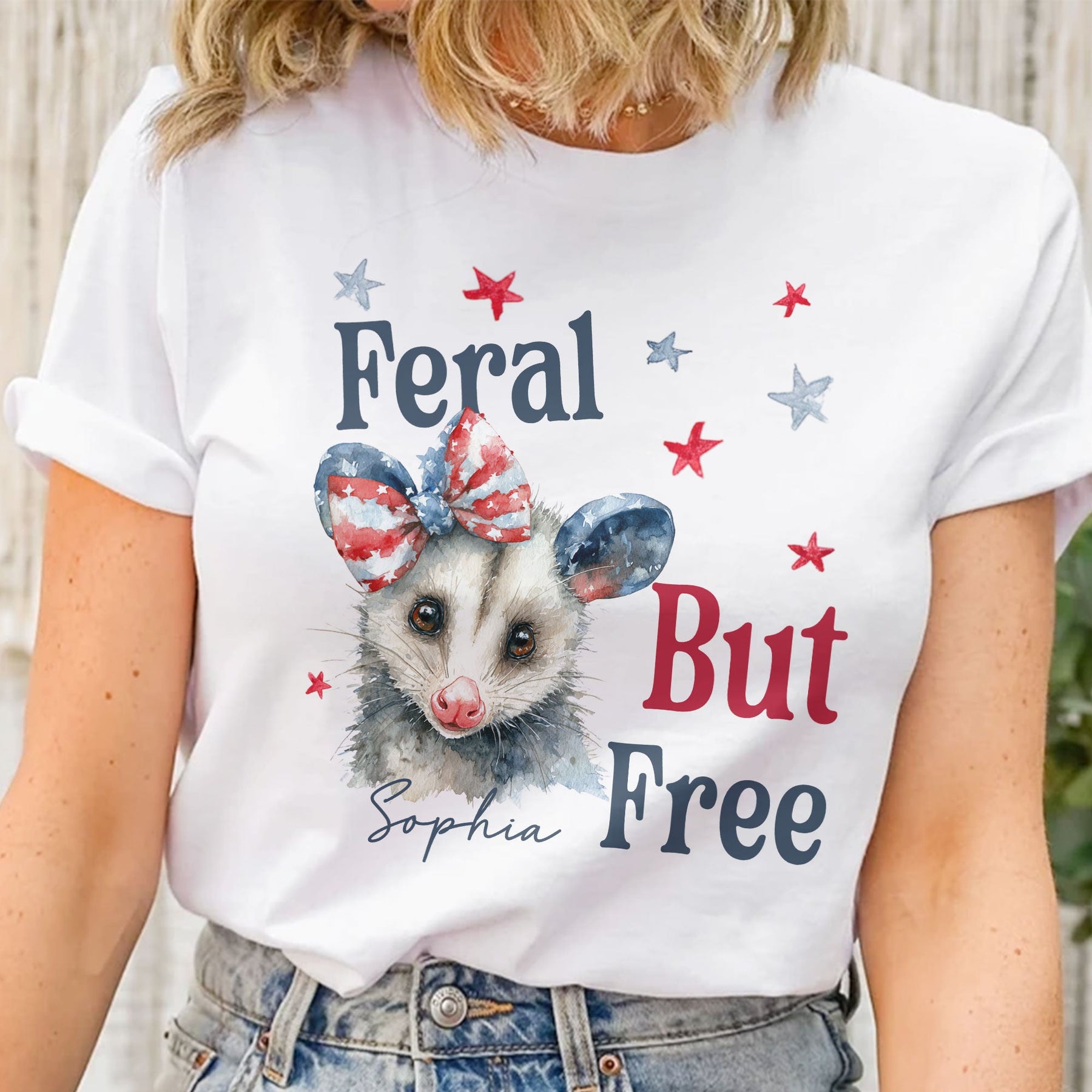 Feral But Free July 4th Funny Party - Personalized Shirt