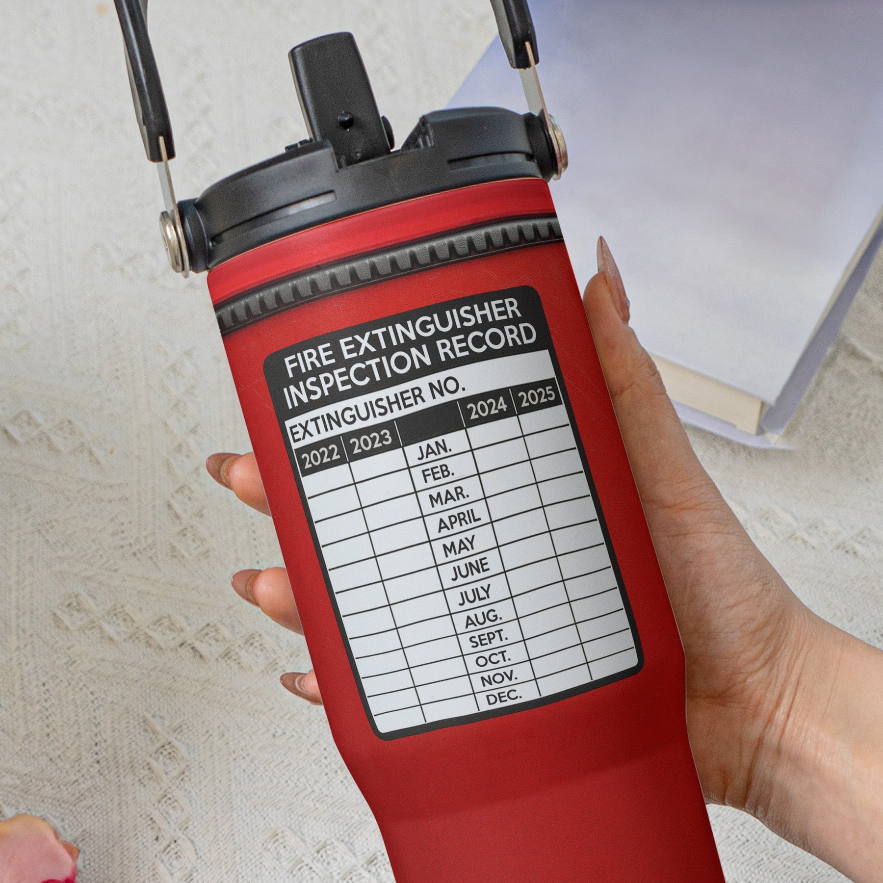 Firefighter Custom Gift Fire Extinguisher - Personalized 30oz Tumbler With Handle