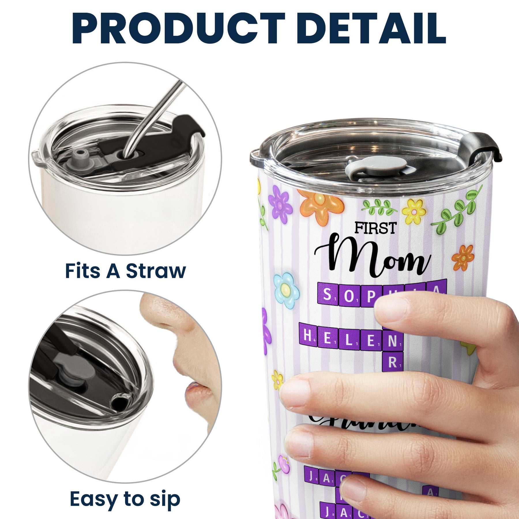 First Mom Now Grandma - Personalized Tumbler