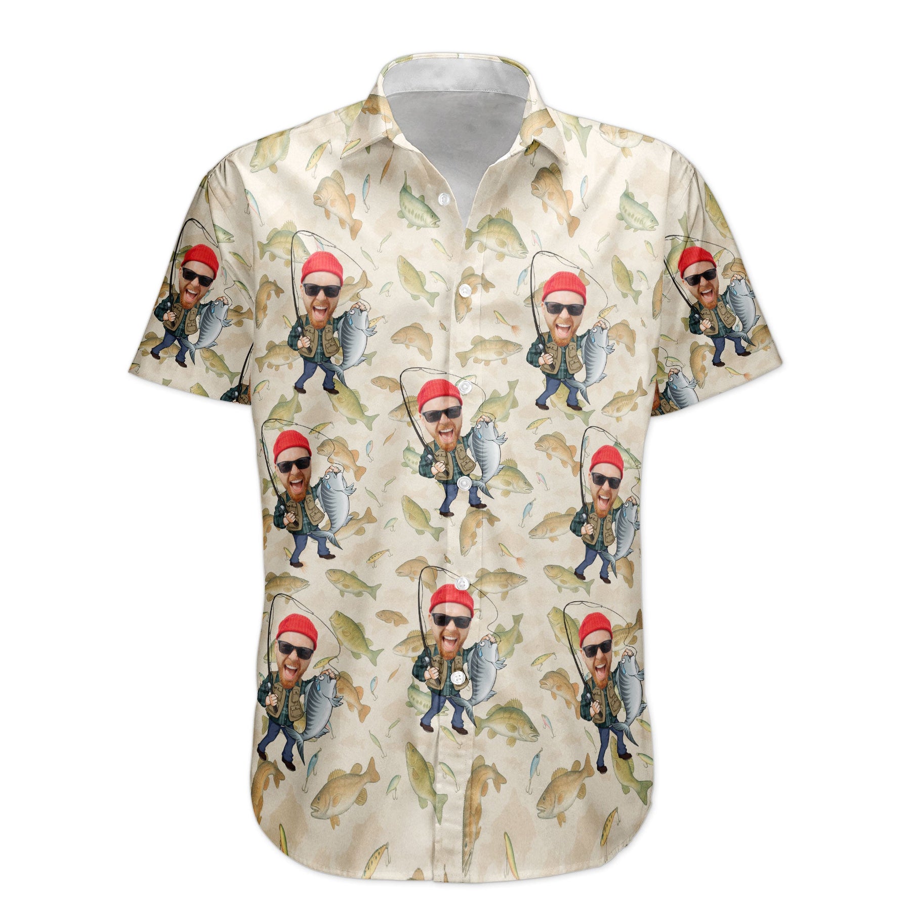 Fishing Man - New Version - Personalized Photo Hawaiian Shirt