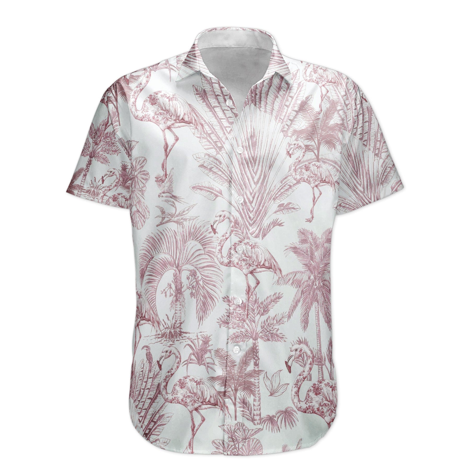 Flamingo Mermaid Unicorn Butterfly Toile De Jouy - Personalized Hawaiian Shirt