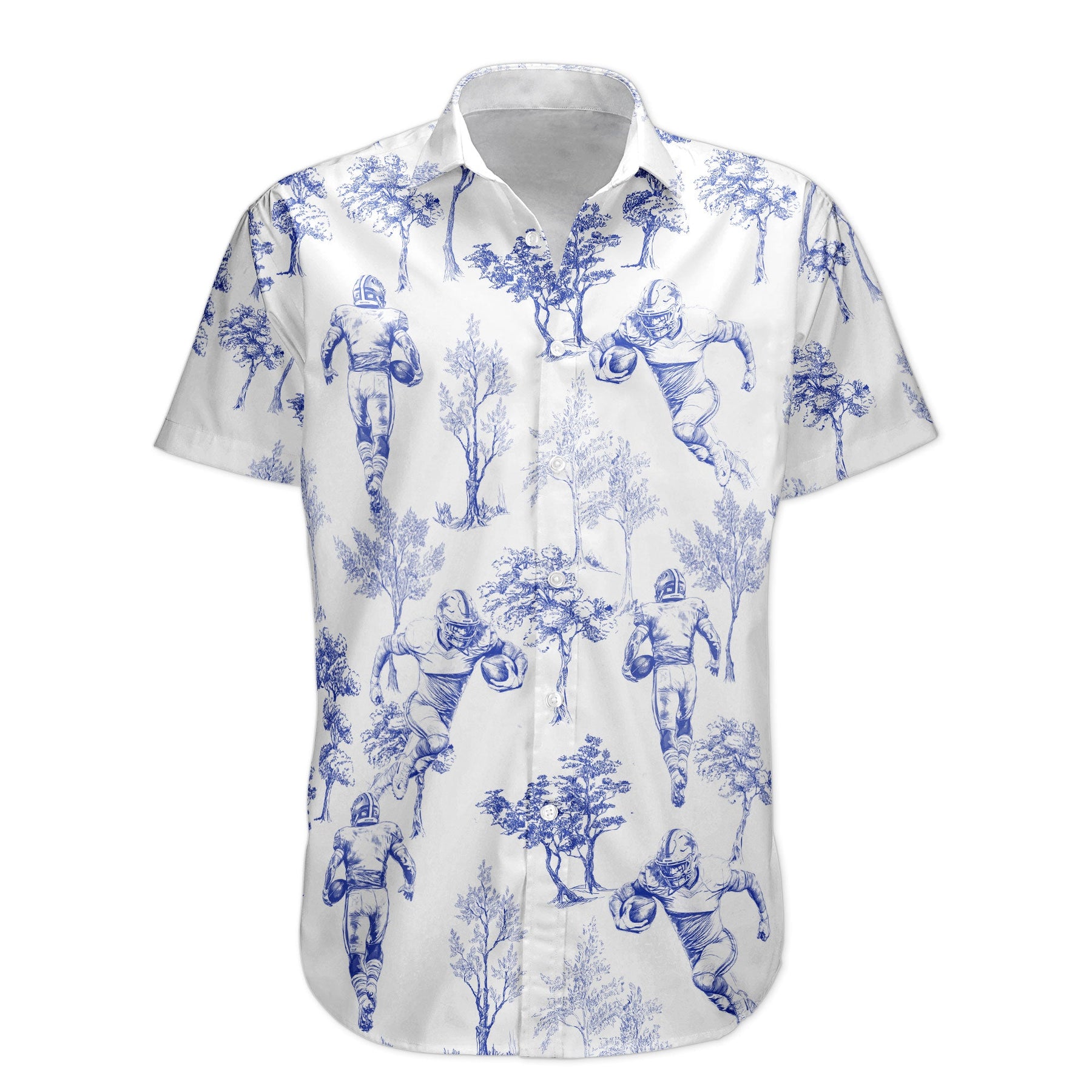 Football Baseball Basketball Soccer Fan Toile De Jouy - Personalized Hawaiian Shirt