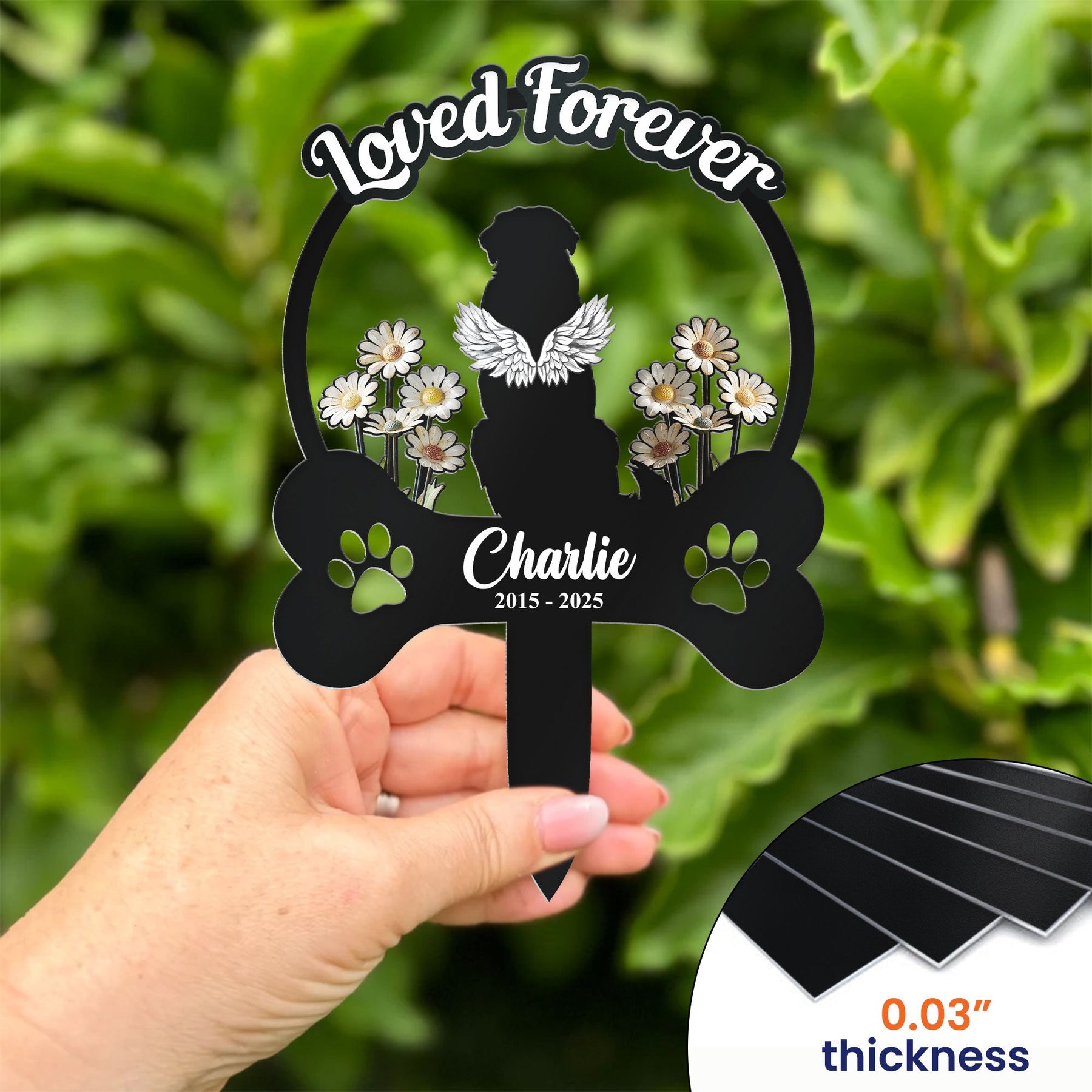 Forever Loved Angels With Paws - Personalized Metal Garden Stake
