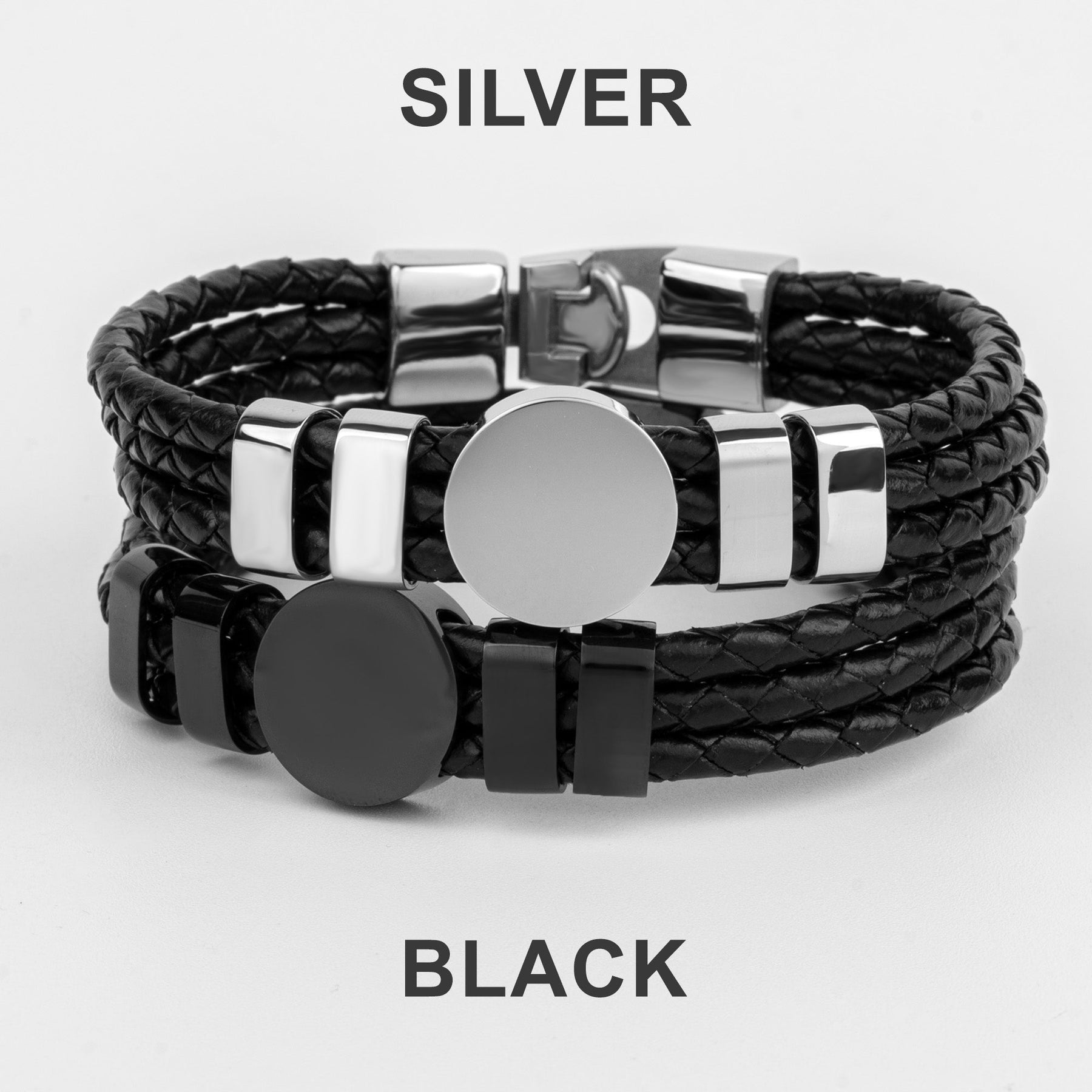 Gift For Golf Dad - Personalized Photo Leather Bracelet