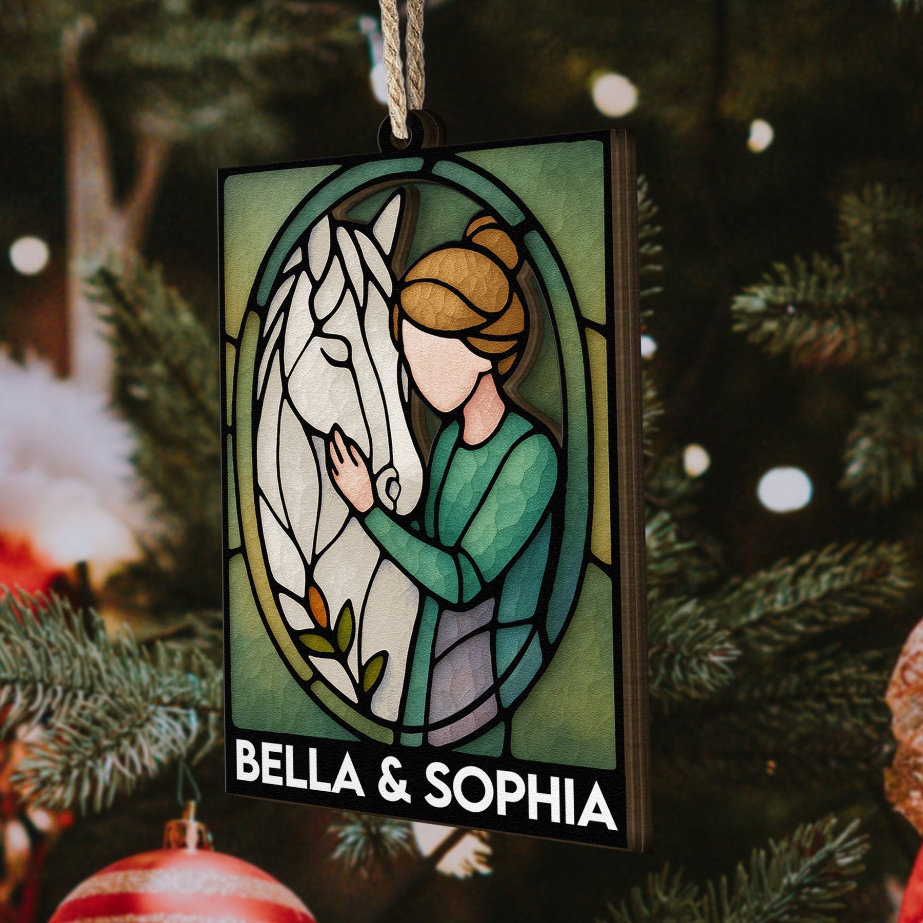 Girl And Her Horse Bond That Can't Be Broken - Personalized Wooden Ornament
