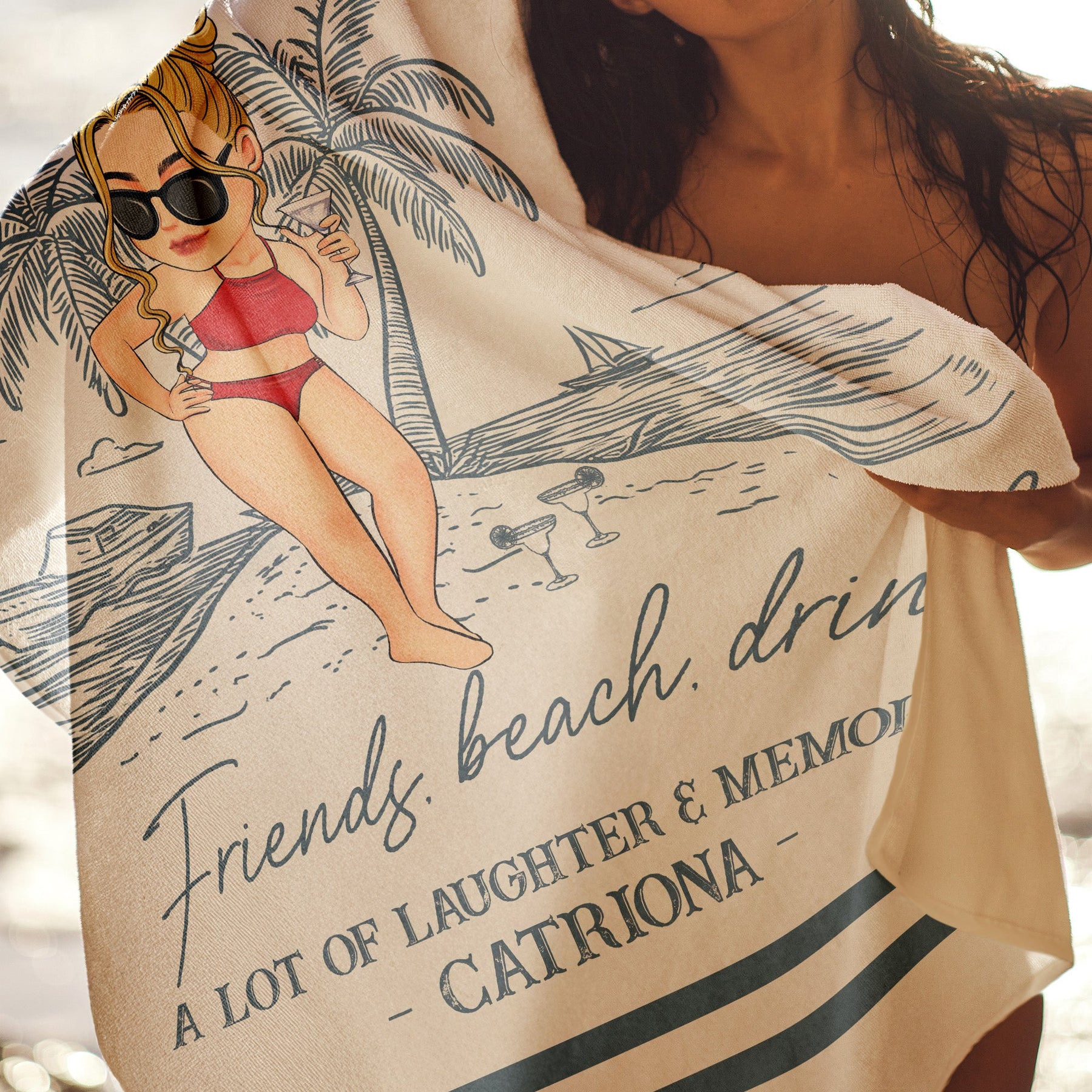 Girls Trip Summer - Personalized Quick-Dry Beach Towel