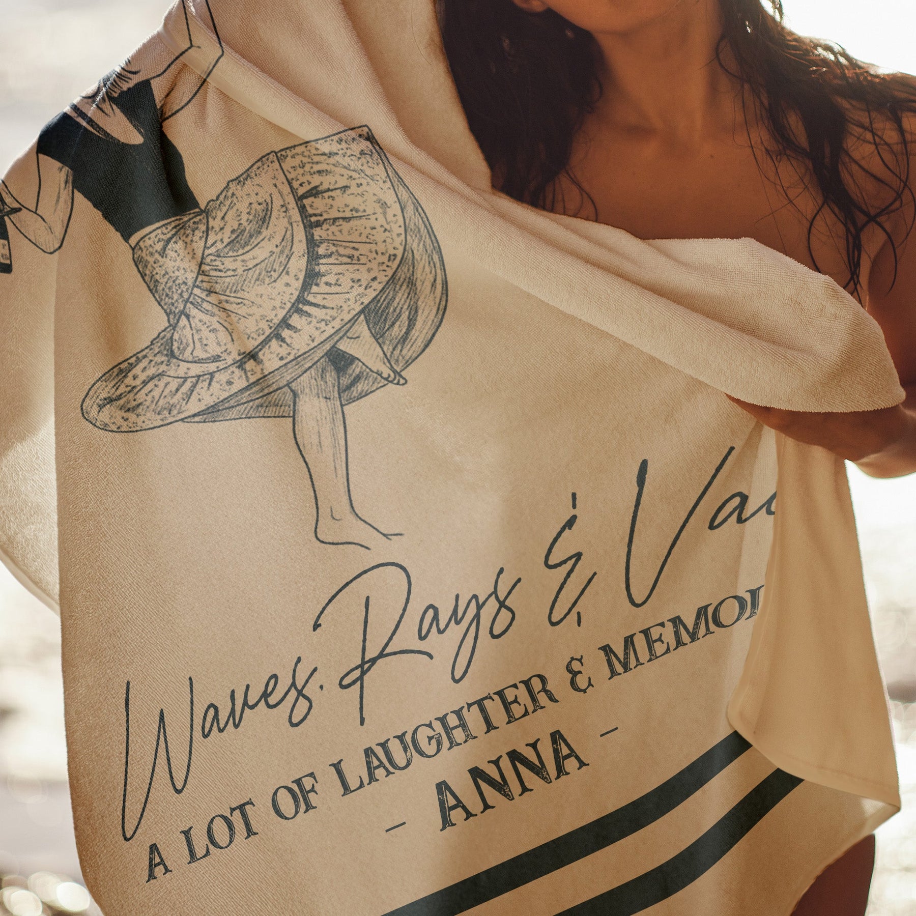 Girls Trip Custom Photo Beach Vacation - Personalized Beach Towel