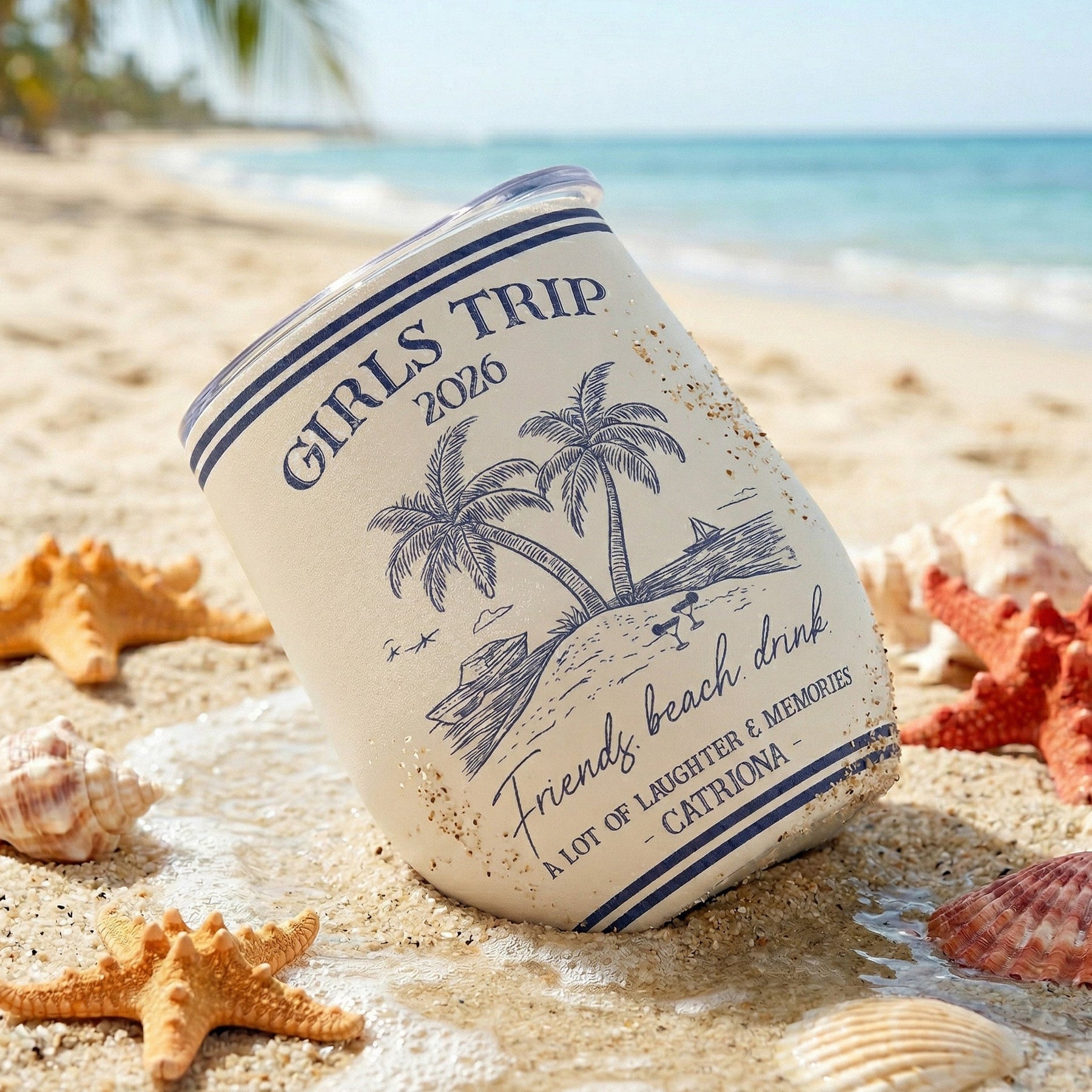 Girls Trip Summer - Personalized Wine Tumbler