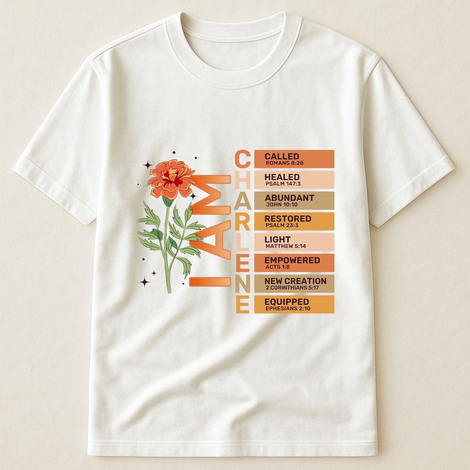 God Say I Am With Birth Flower And Bible Verses - Personalized Shirt