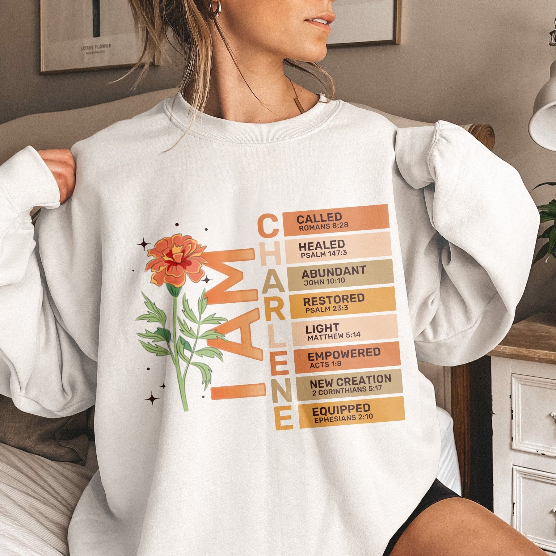 God Say I Am With Birth Flower And Bible Verses - Personalized Shirt
