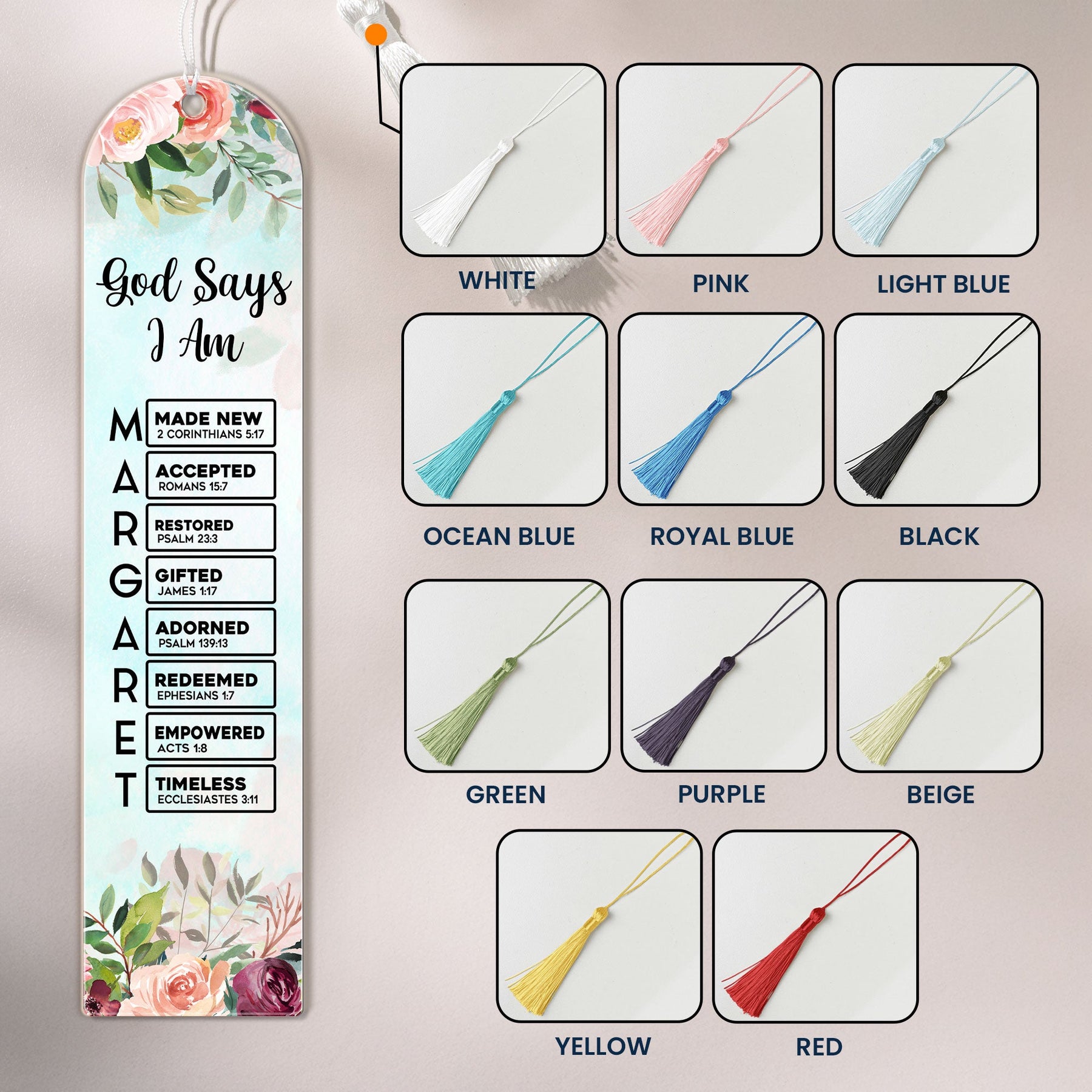 God Says I Am Name In Bible Verse - Custom Acrylic Bookmark