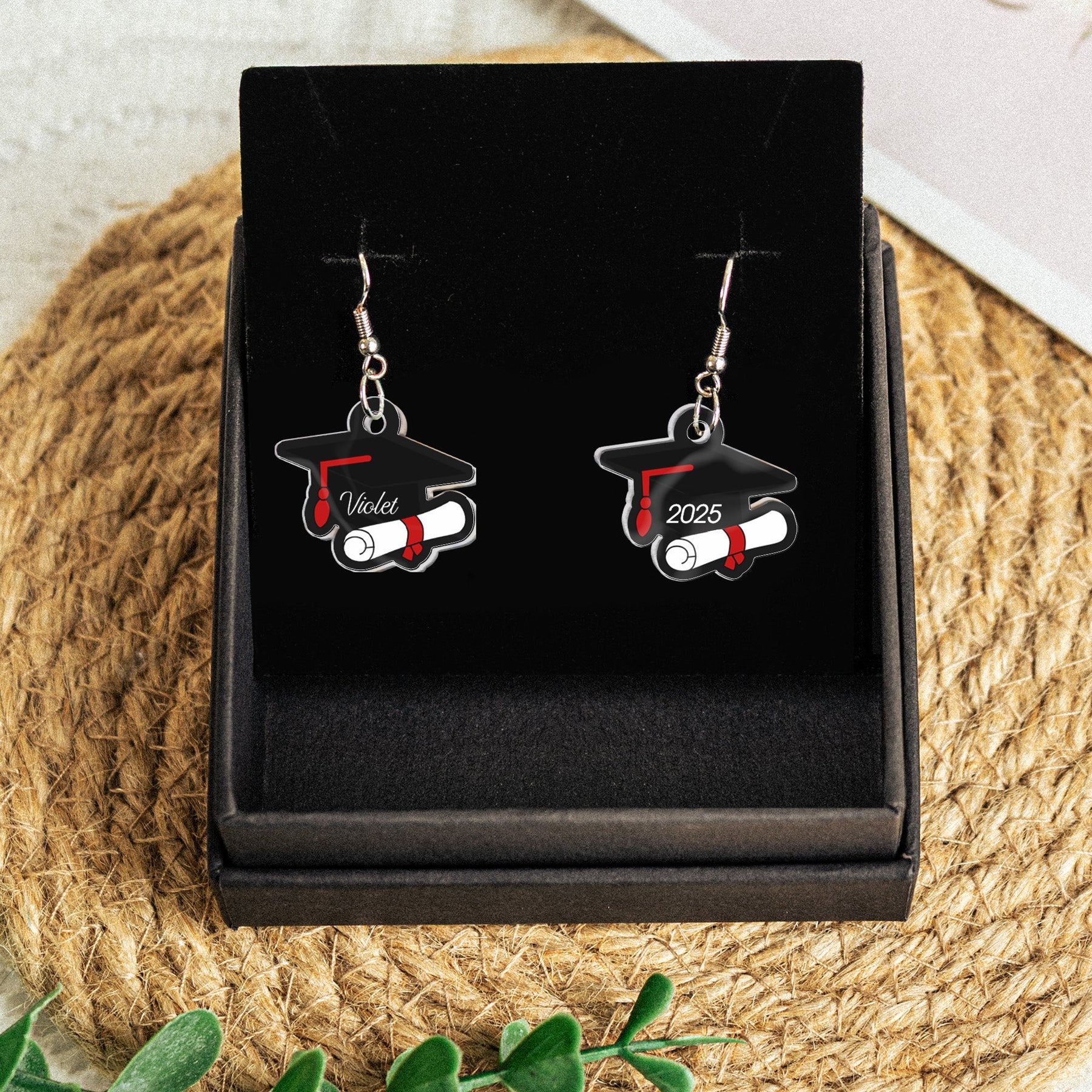 Graduation Cap - Personalized Acrylic Earrings