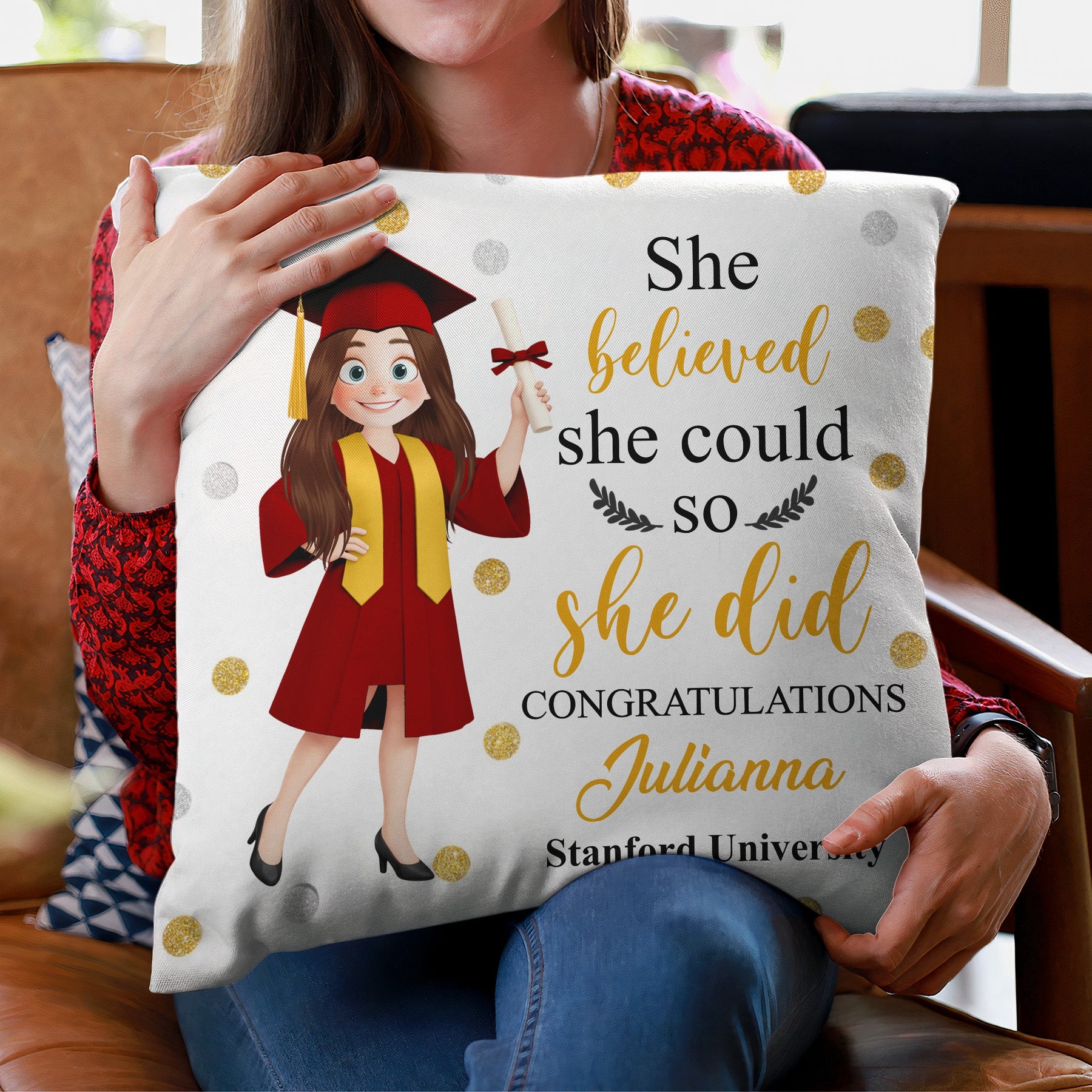 Graduation Cute Cartoon - Personalized Pillow (Insert Included)