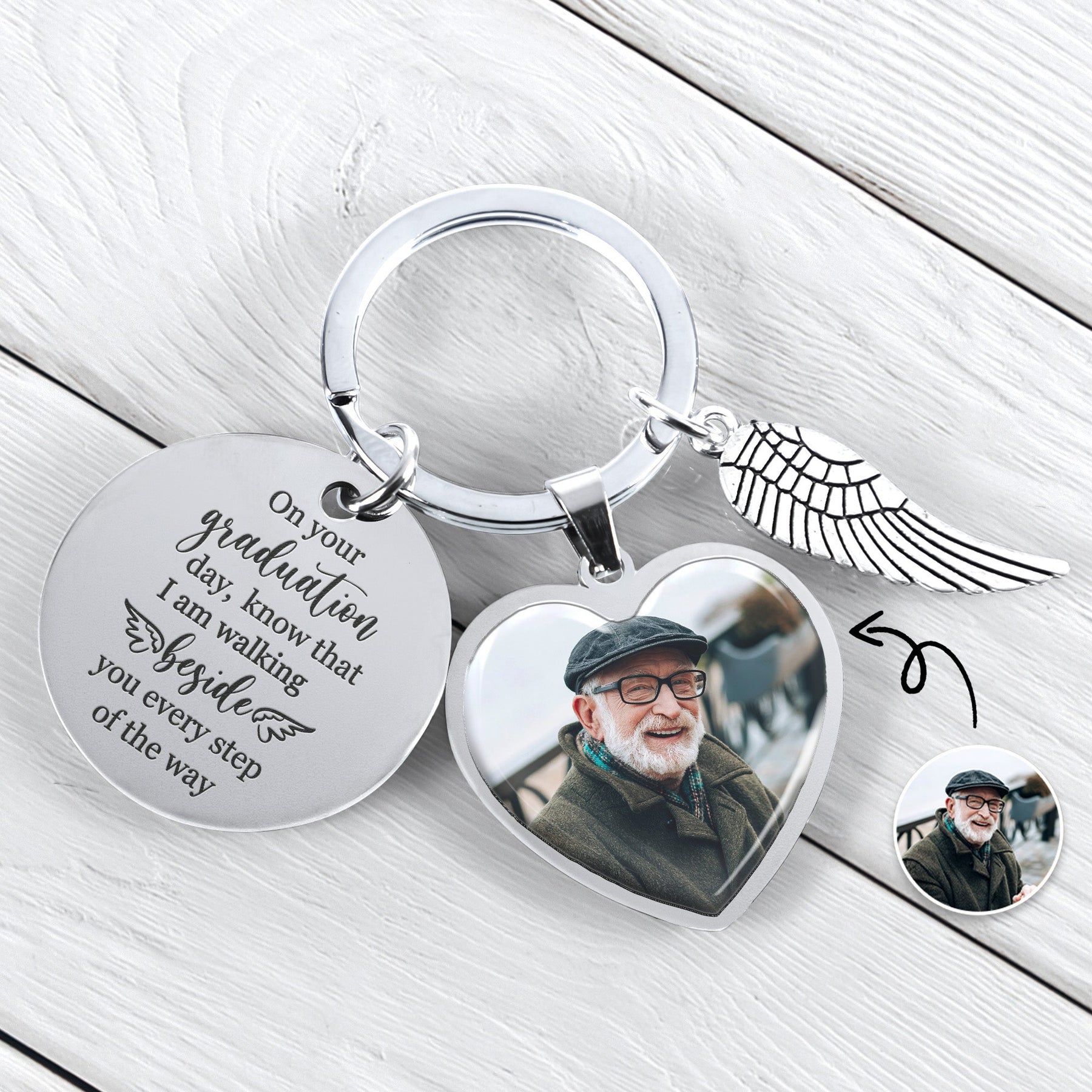 Graduation Day Memorial Custom Photo - Personalized Keychain