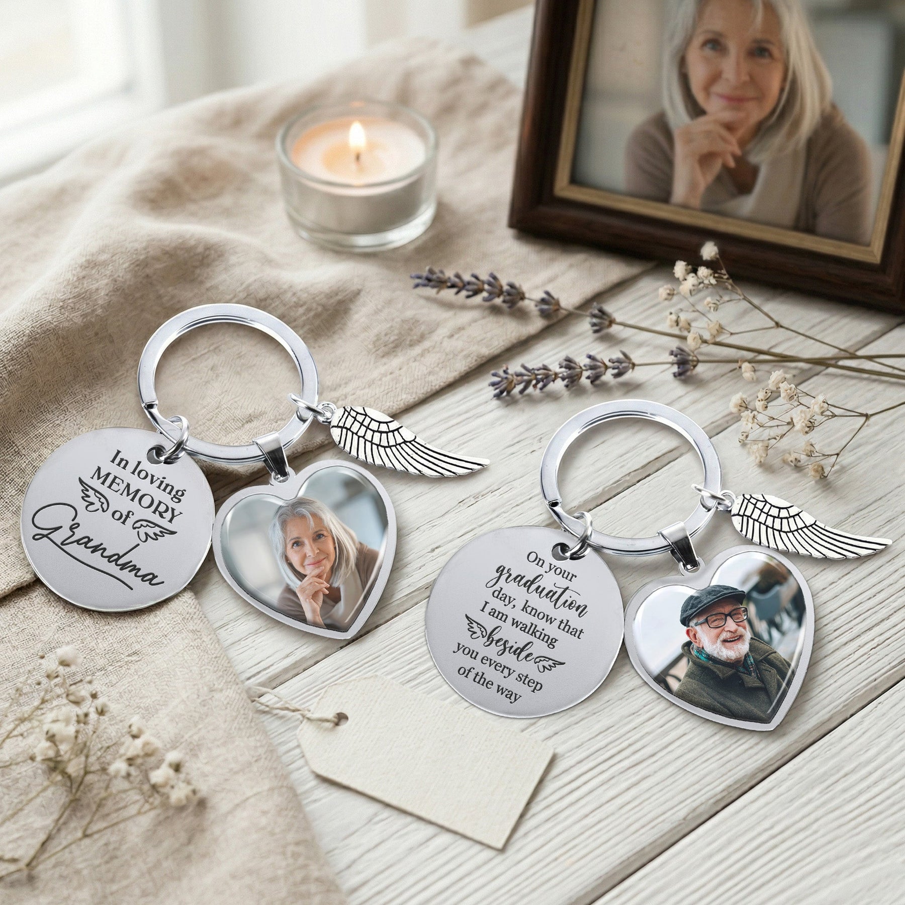 Graduation Day Memorial Custom Photo - Personalized Keychain