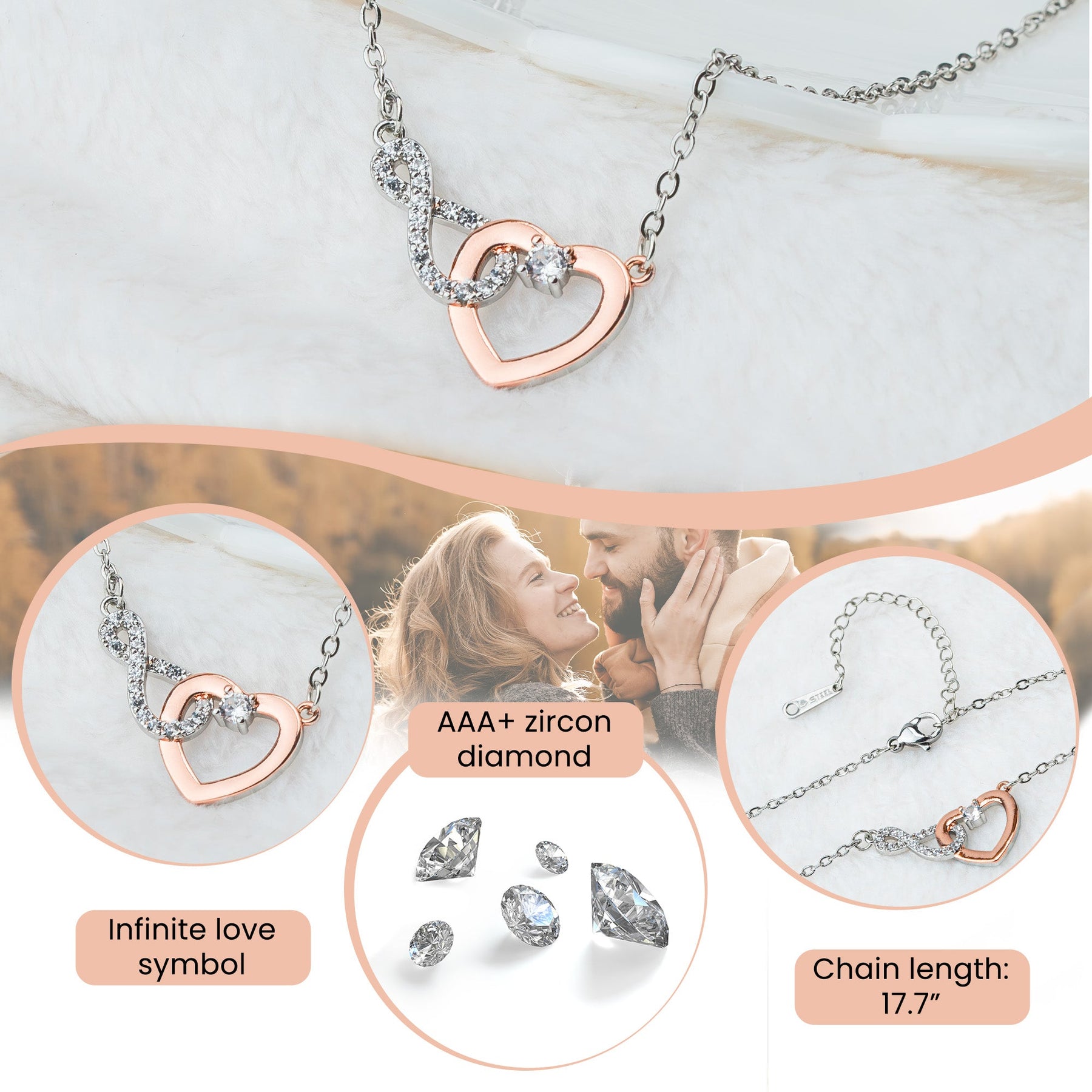 Graduation Gift Daughter Believe In Yourself - Personalized Infinity Heart Necklace