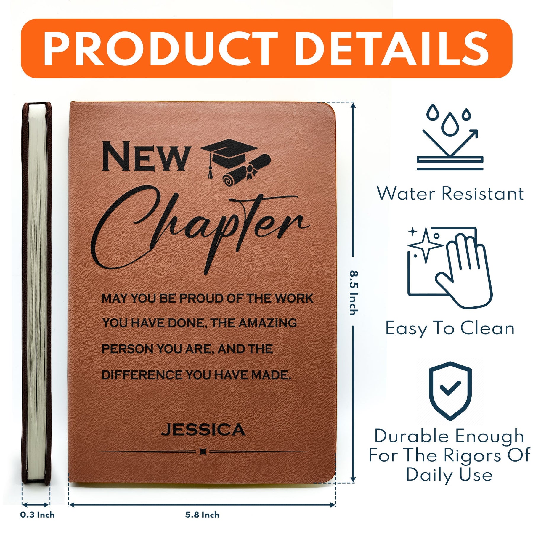 Graduation May You Be Proud Of The Work - Personalized Leather Journal