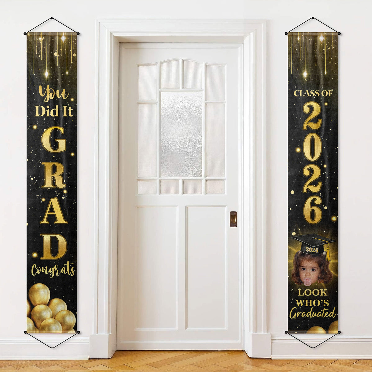Graduation Party Sign With Childhood Photo - Vintage Childhood Decor Themed - Personalized Porch Banners