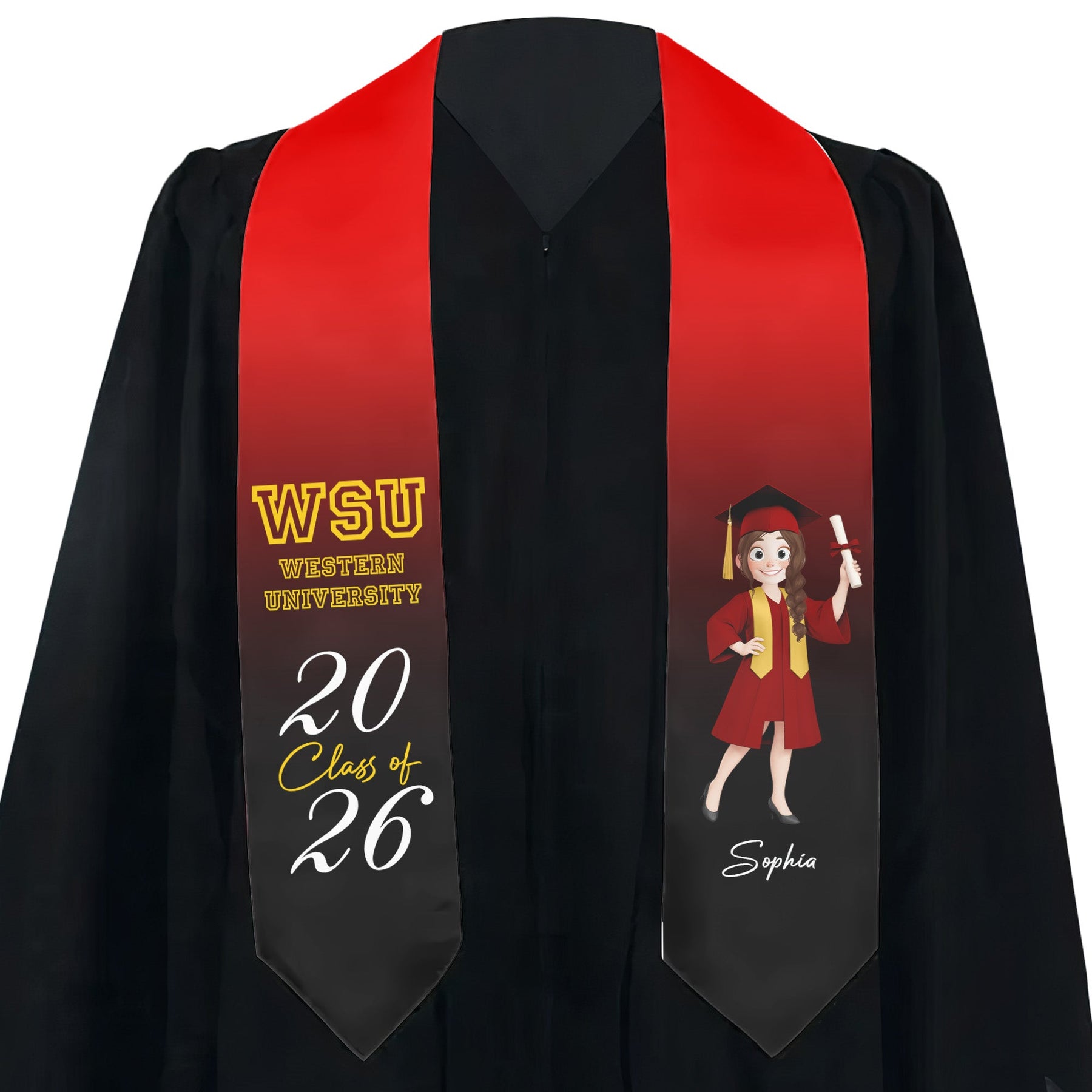 Graduation Cartoon - Personalized Graduation Stole