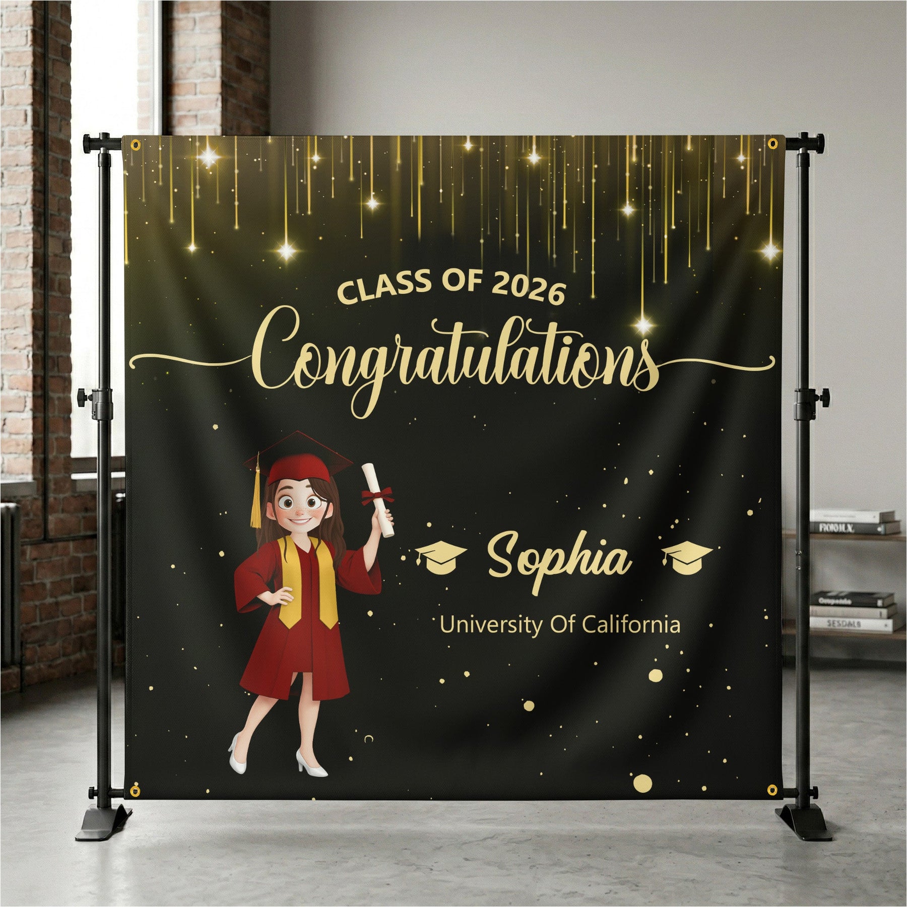 Graduation Congratulations - Personalized Backdrop