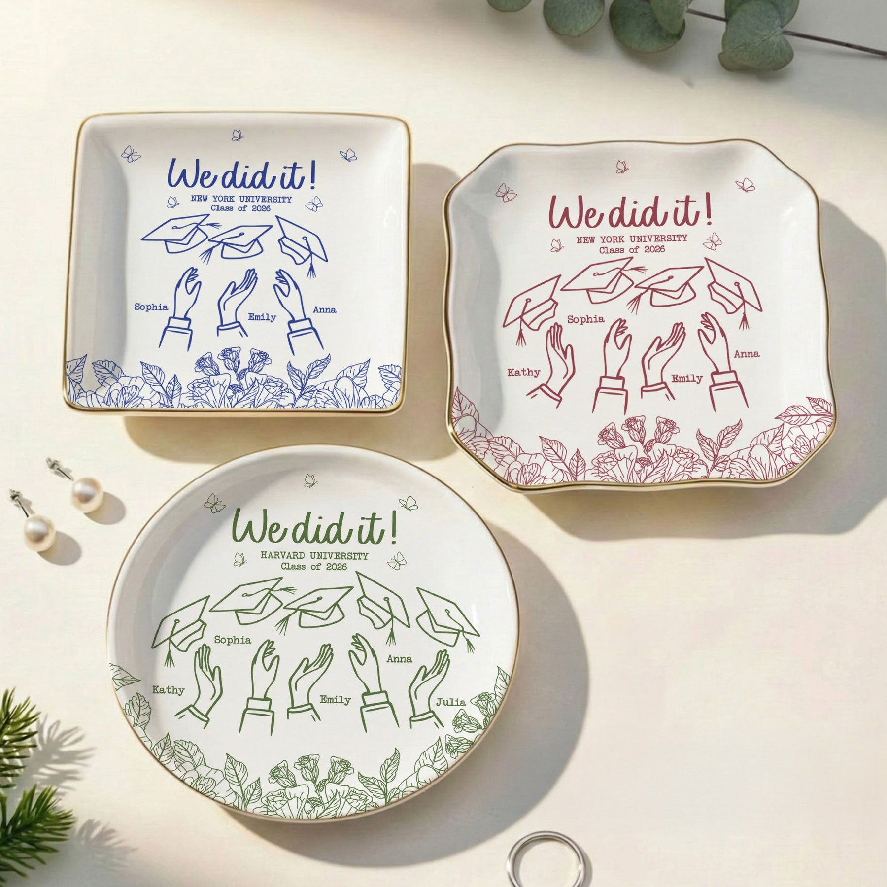 Graduation Gift For Friends - Personalized Jewelry Dish
