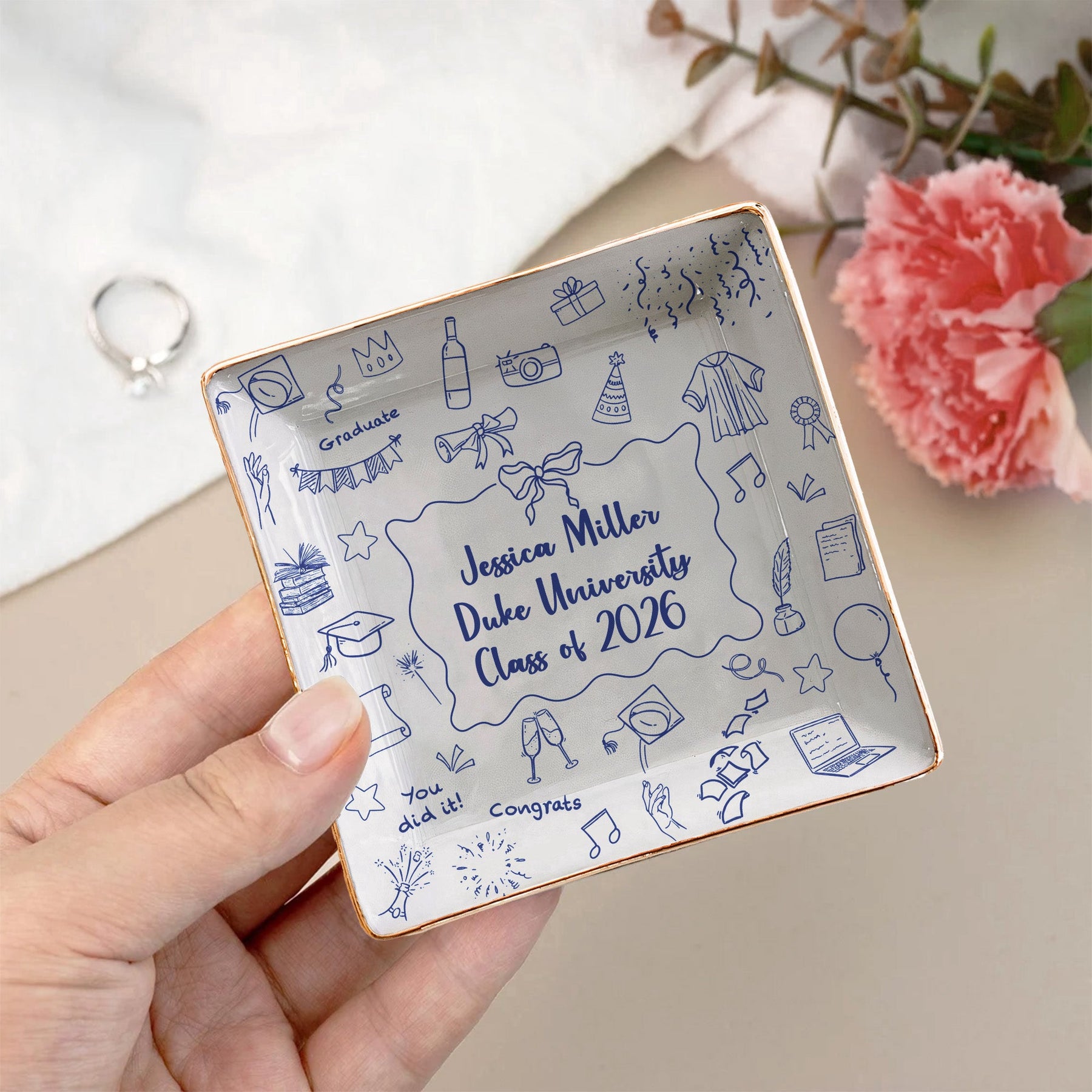 Graduation Keepsake Gift - Personalized Jewelry Dish
