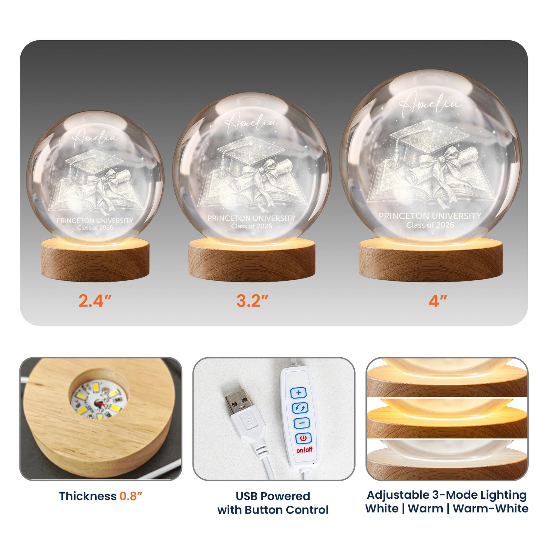 Graduation Keepsake - Personalized Night Light