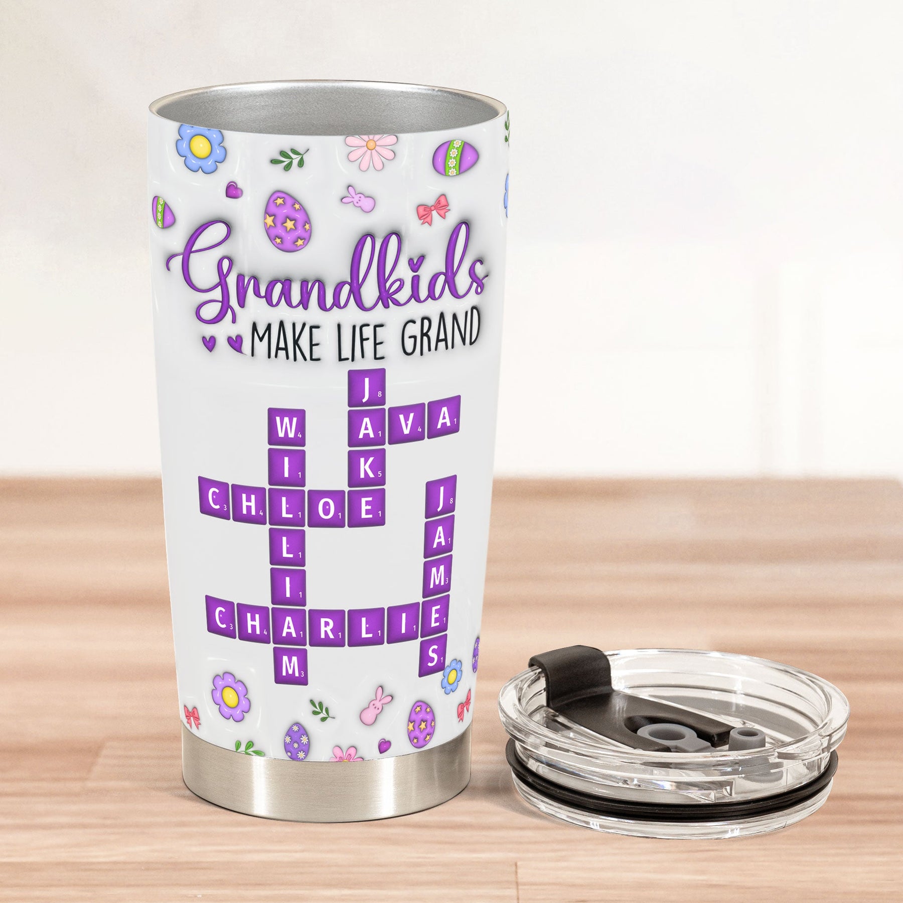 Grandkids Make Life Grand Custom Names - Personalized Tumbler Cup