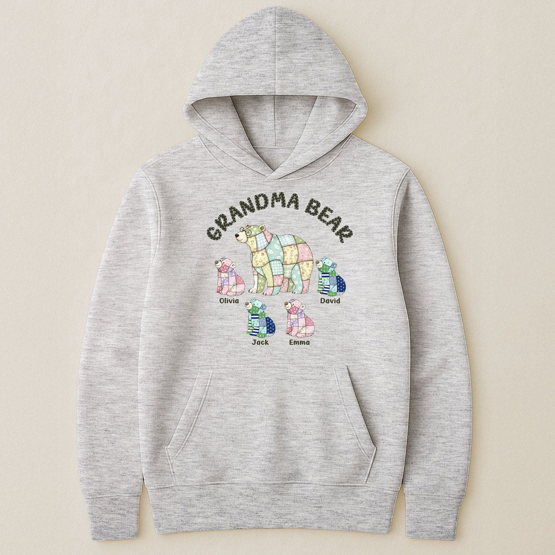 Grandma Bear Patchwork Print - Personalized Shirt