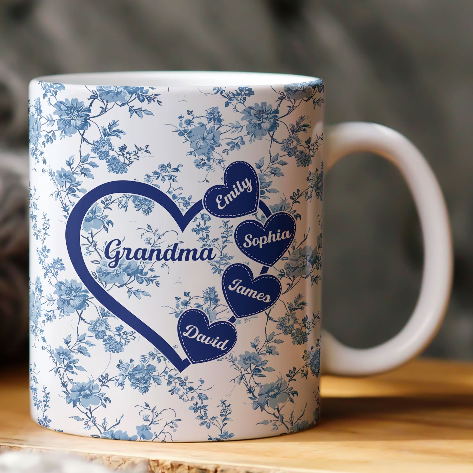 Grandma - Floral Version - Personalized Mug