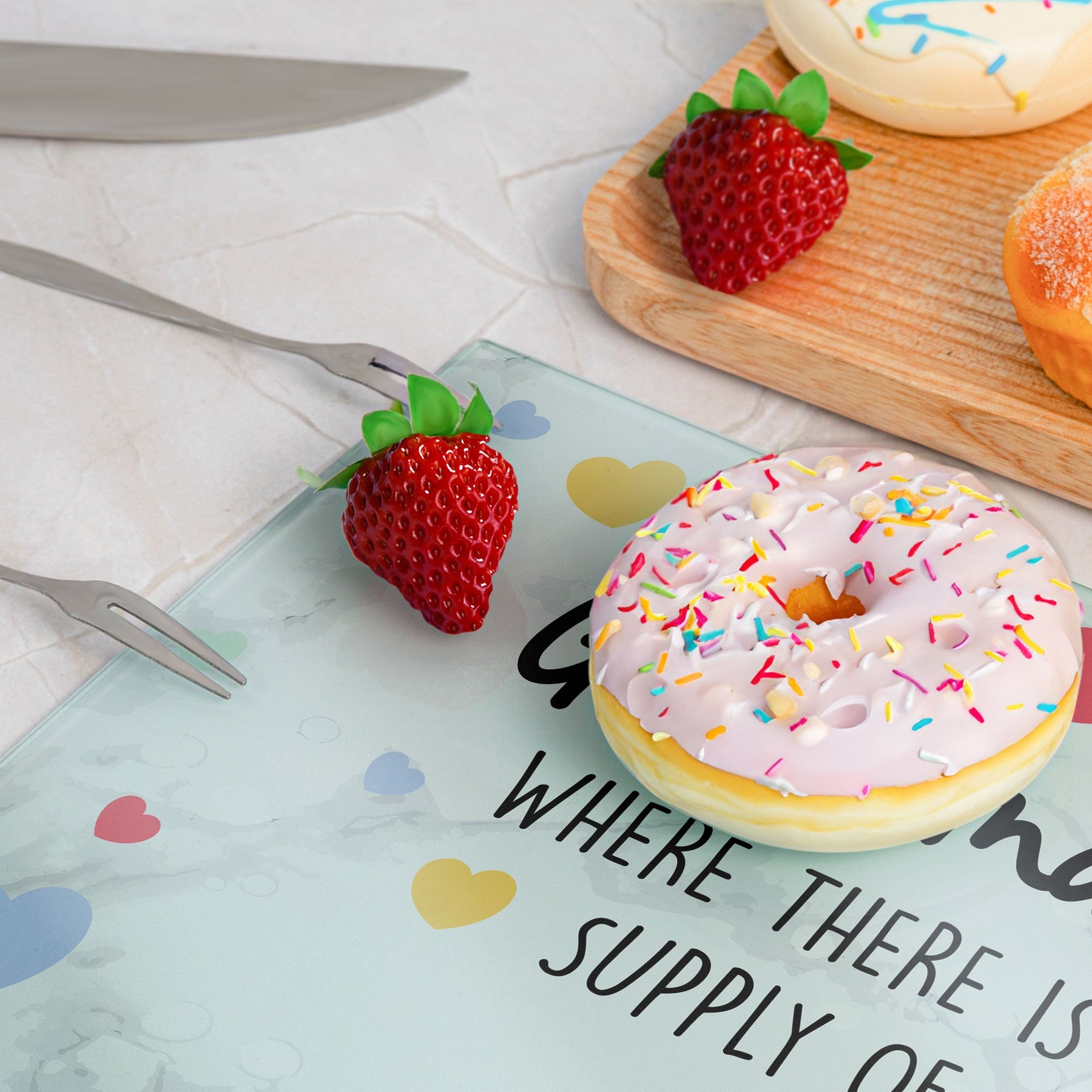 Grandma Kitchen - Personalized Glass Cutting Board