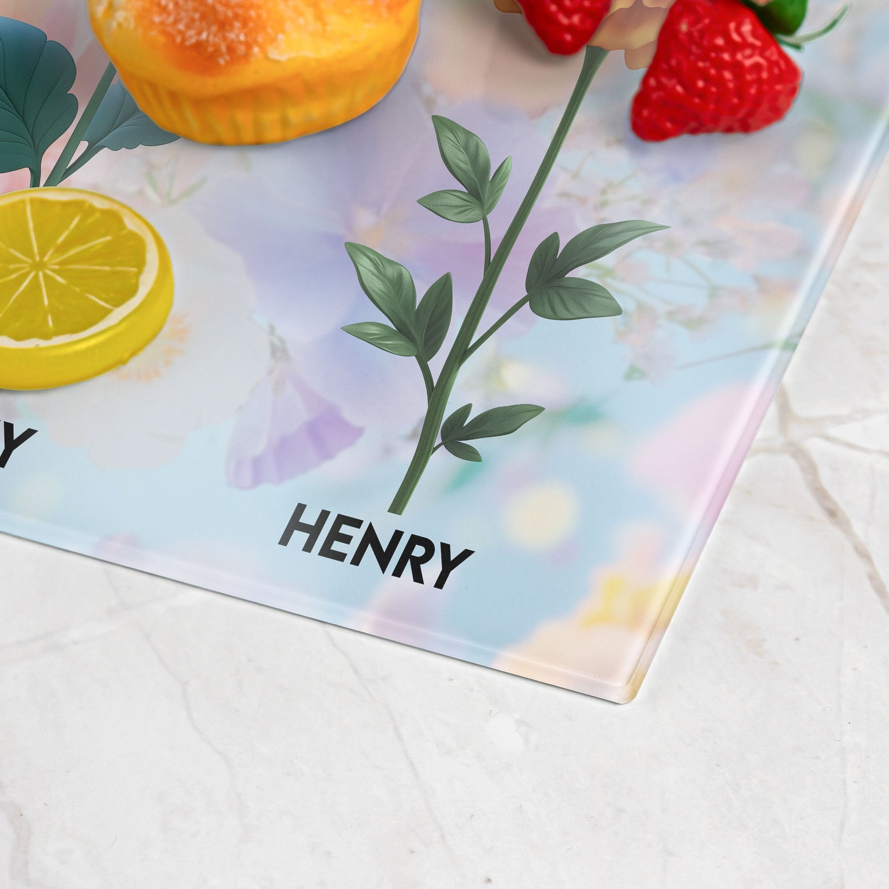Grandma's Kitchen - Personalized Glass Cutting Board