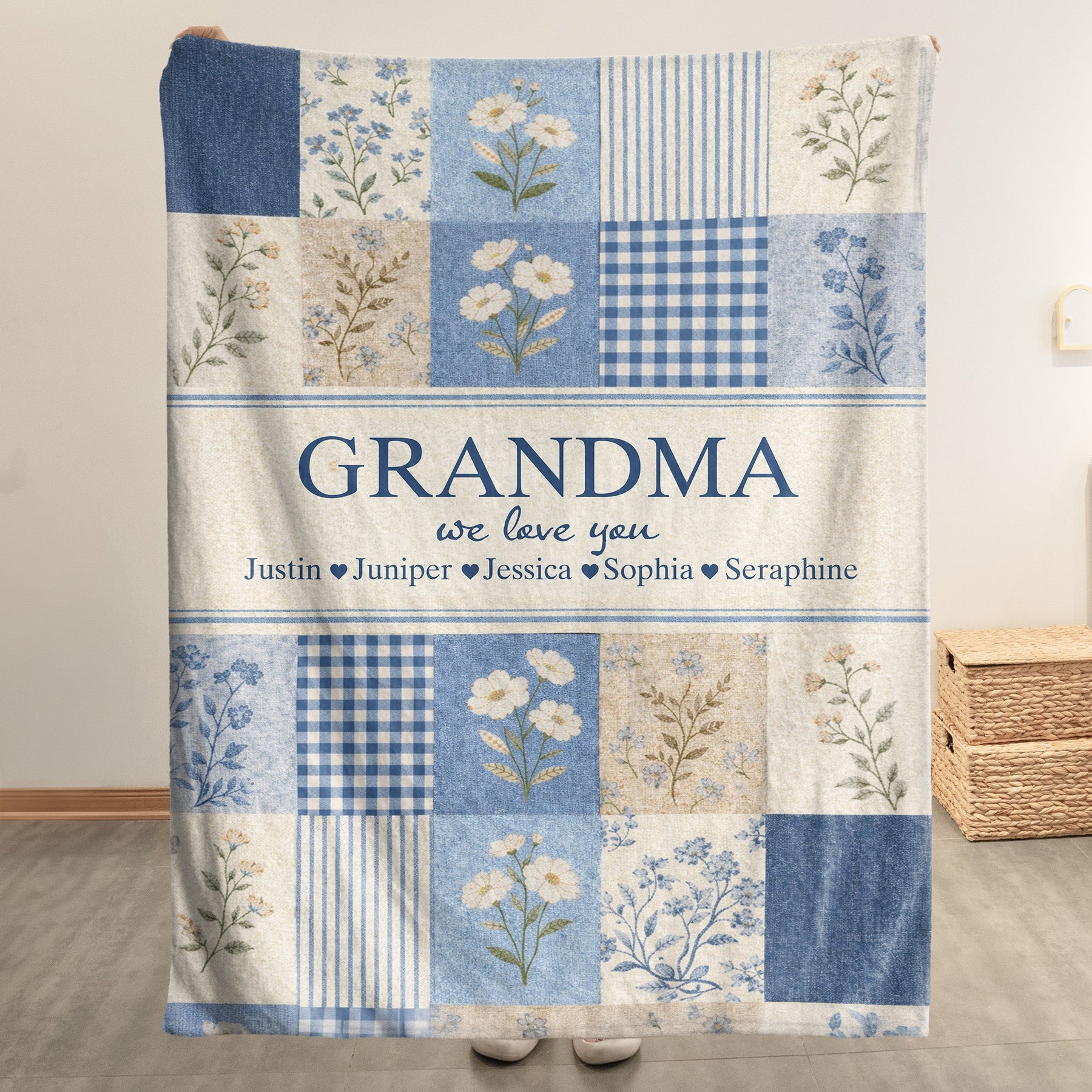 Grandma We Love You New Version Gift For Grandma - Personalized Blanket