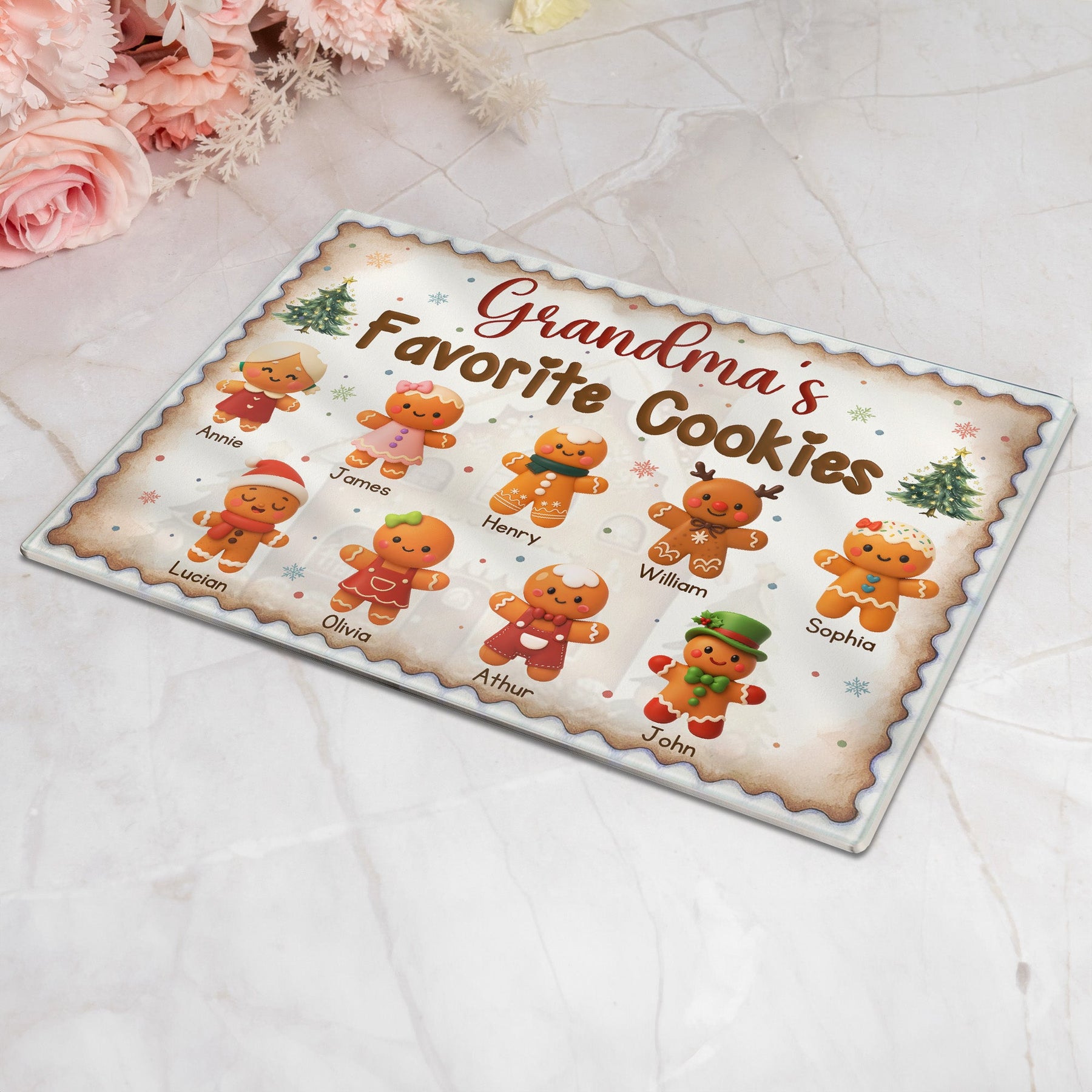 Grandma's Favorite Cookies - Personalized Glass Cutting Board