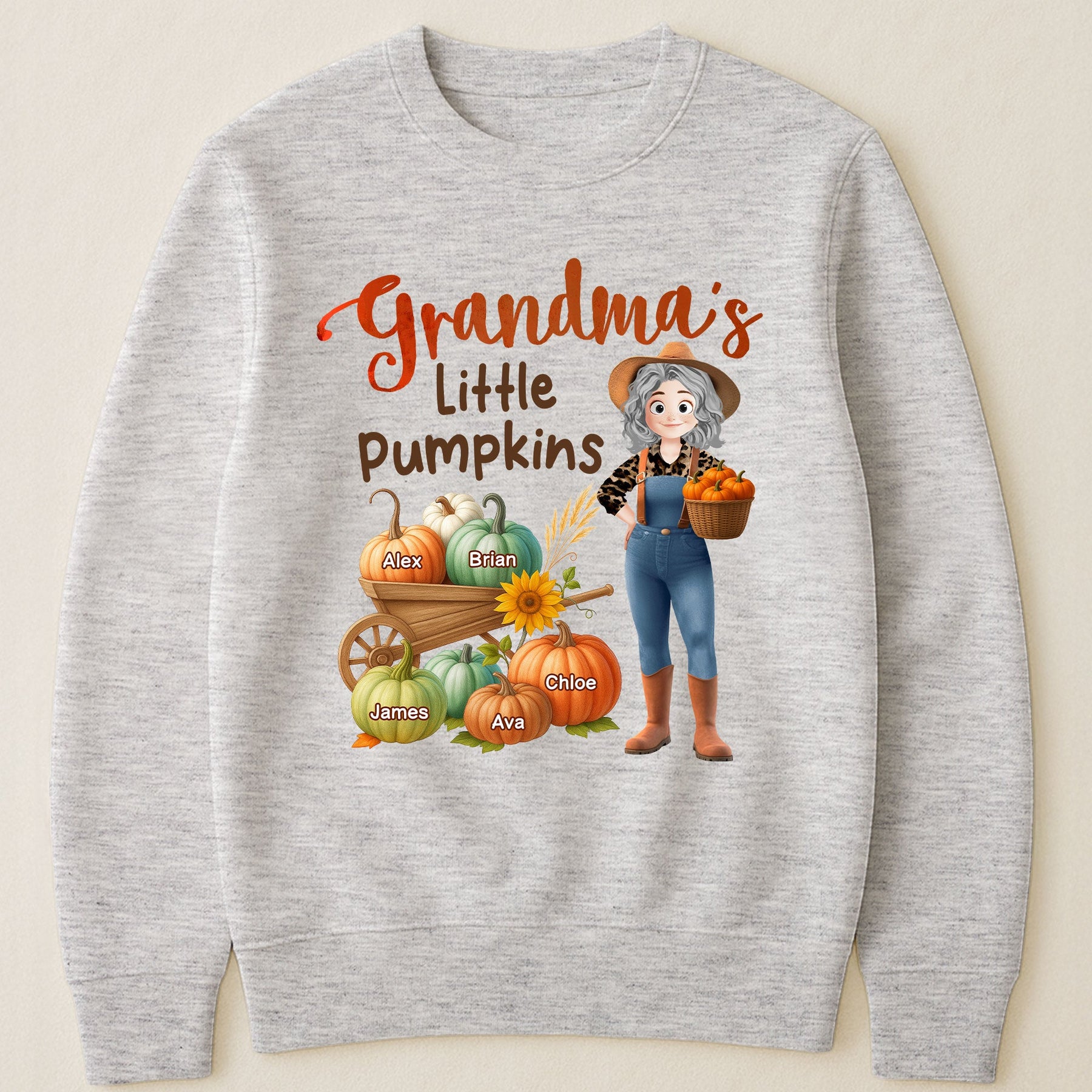 Grandma's Little Pumpkins Love Nana Life Kids, Grandkids Names - Personalized Shirt