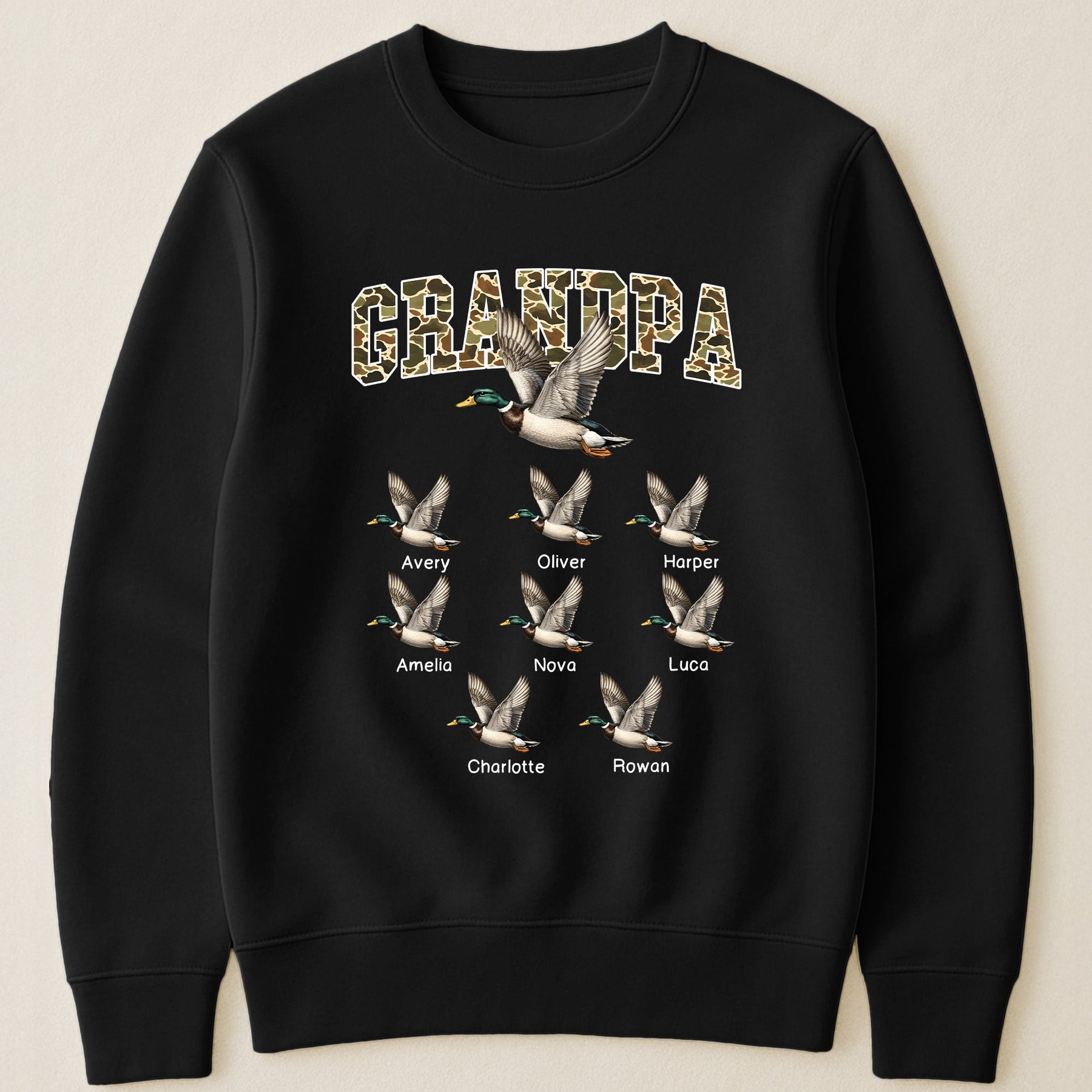 Grandpa Hunting Camo Mallard Duck - Personalized Shirt