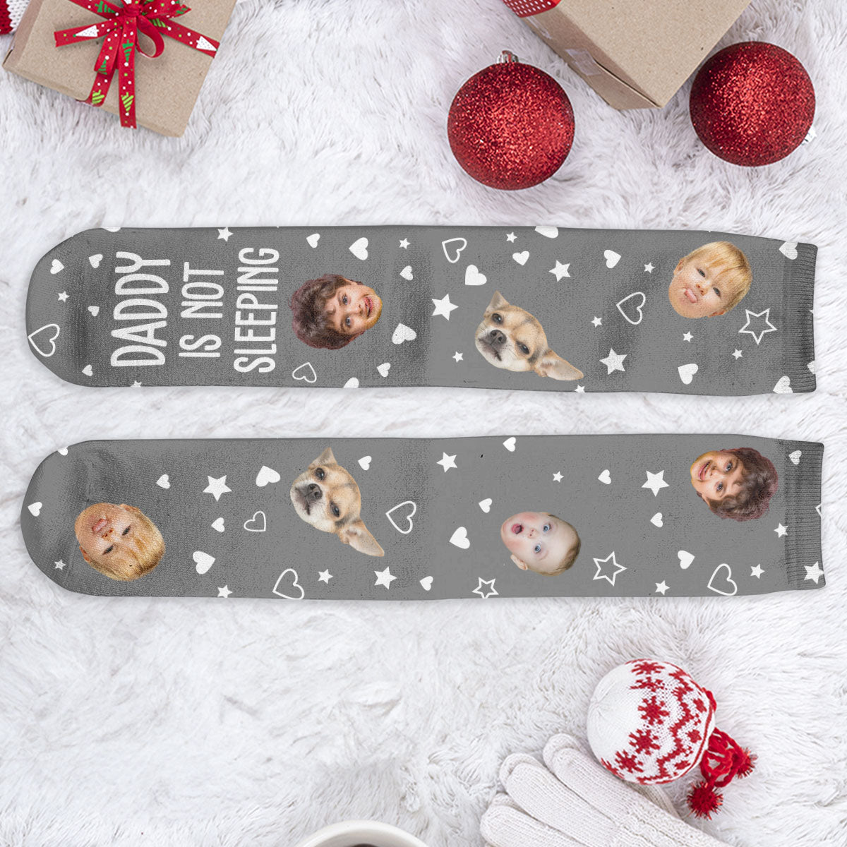 Grandpa, Dad Not Sleeping, He Is Resting His Eyes - Personalized Photo Crew Socks